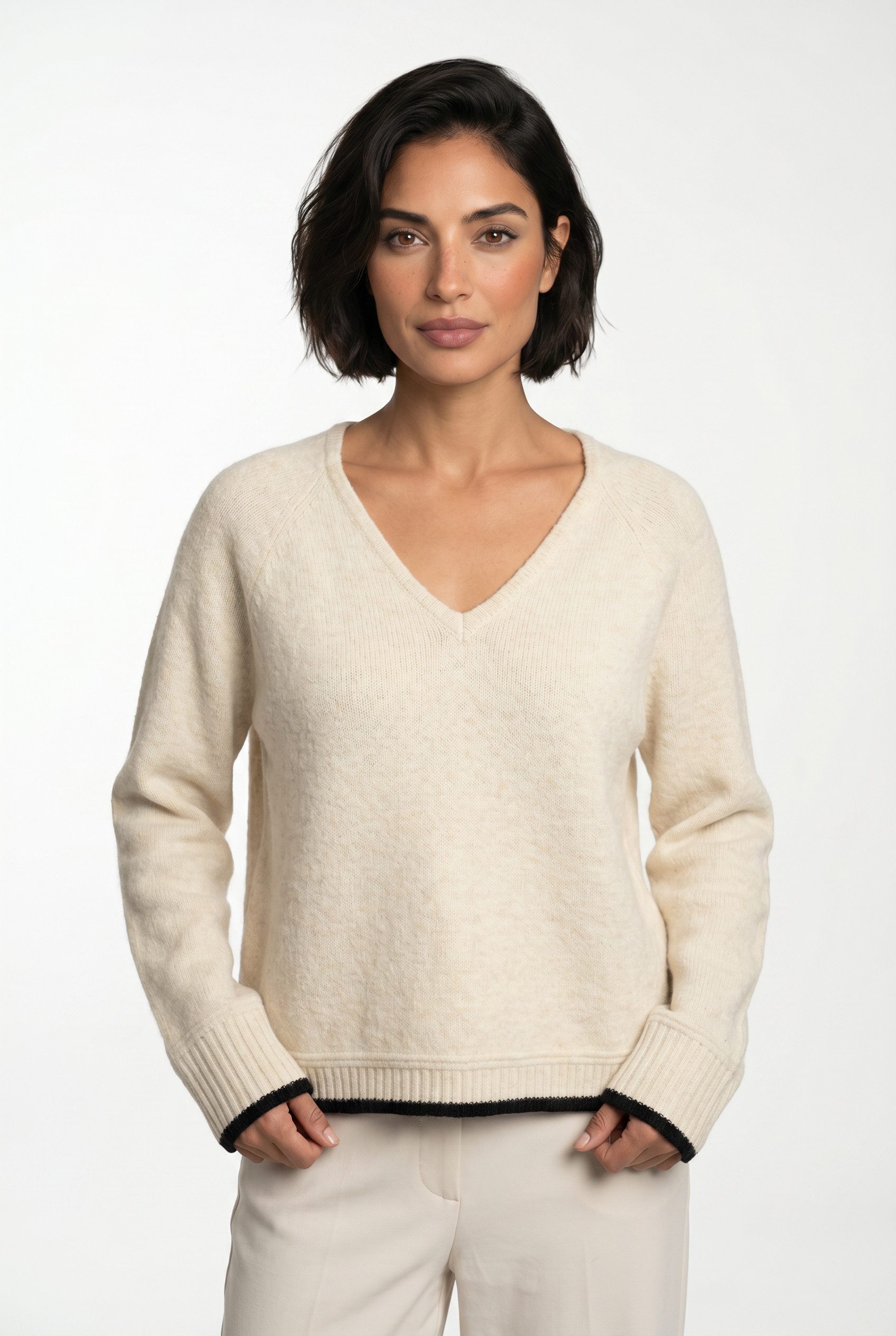Strickpullover VMAQUARIUS LS V-NECK RAGLAN PULLOVER BF