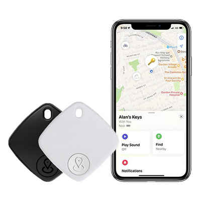 GelldG Schlüsselfinder-Tag, Bluetooth-Schlüssel Airtag, Schwarz und Weiß GPS-Tracker
