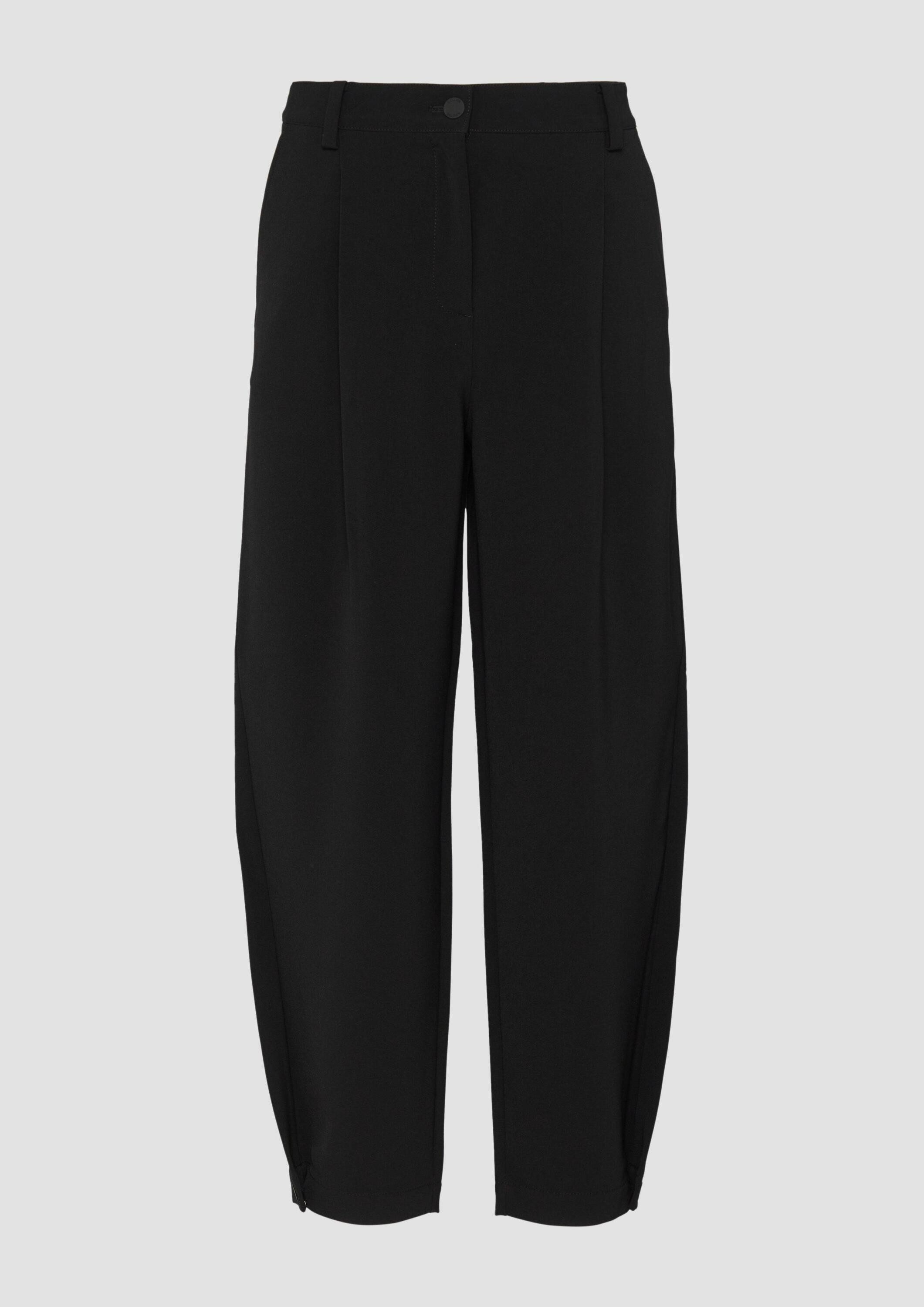 s.Oliver 7/8-Hose Hose Cropped Hose mit Barrel Leg und Saum-Detail