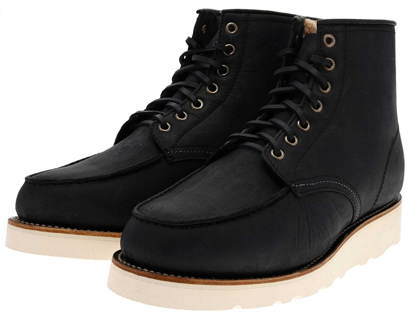 Sendra Boots MILLES CUNA FUR Schwarz Stiefelette Rahmengenähter Schnürstiefel