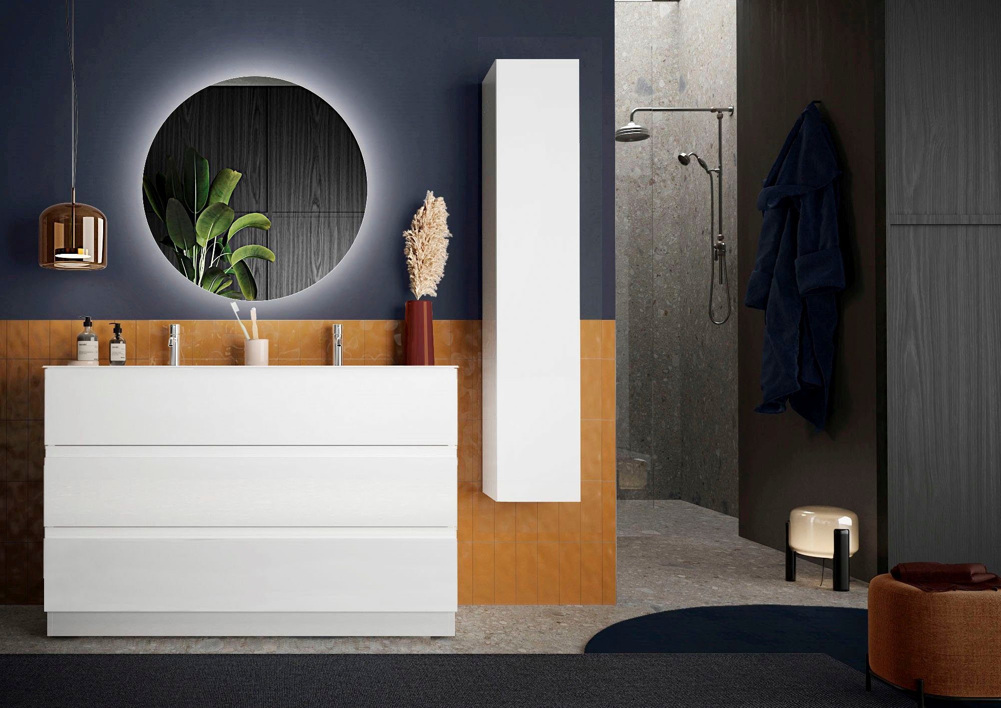 welltime Doppelwaschtisch "Start", Breite 120 cm, 2 bzw. 3 Schubkästen, Sof günstig online kaufen