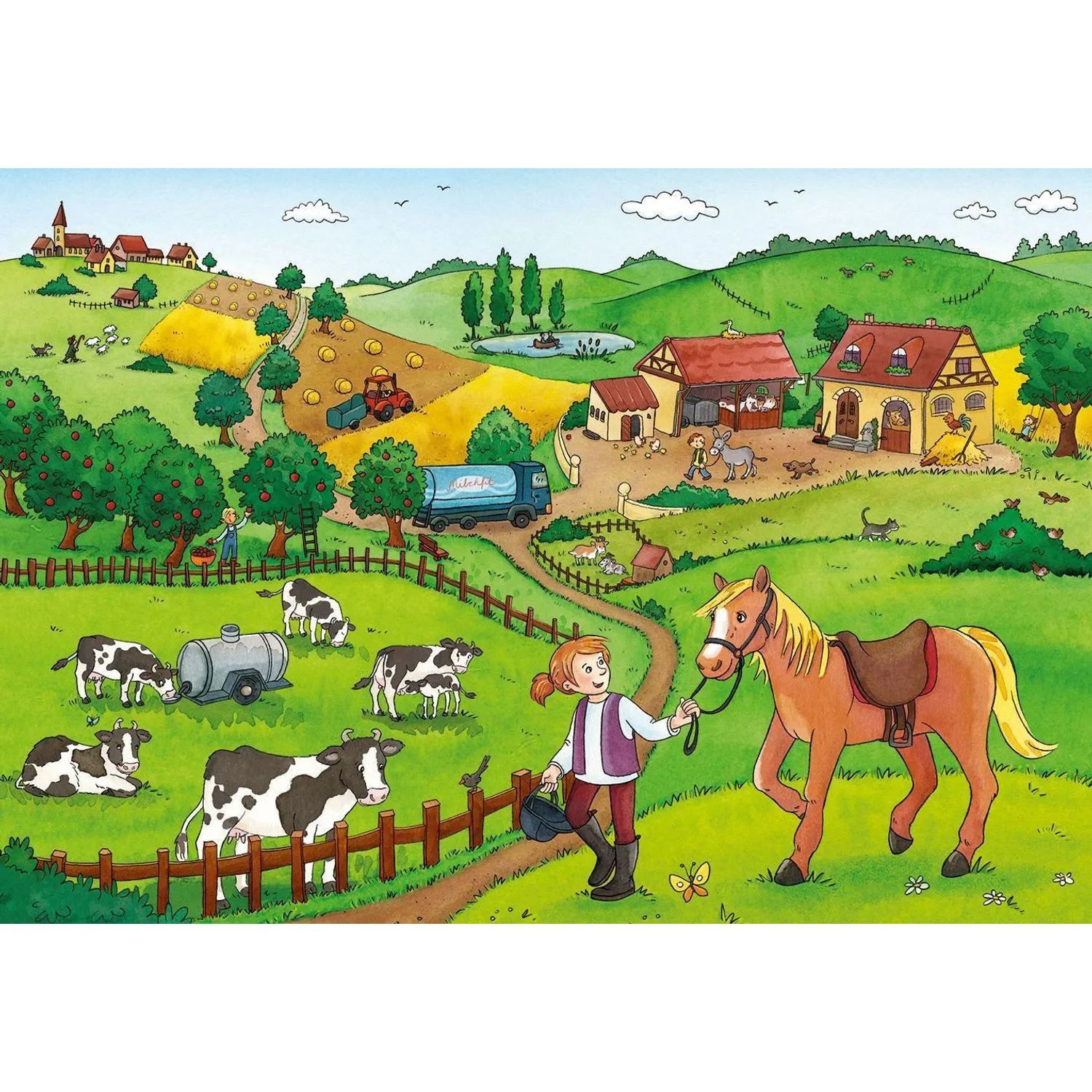 Ravensburger Puzzle Fleißig auf dem Bauernhof. Puzzle 2 X 12 Teile, 12 Puzzleteile