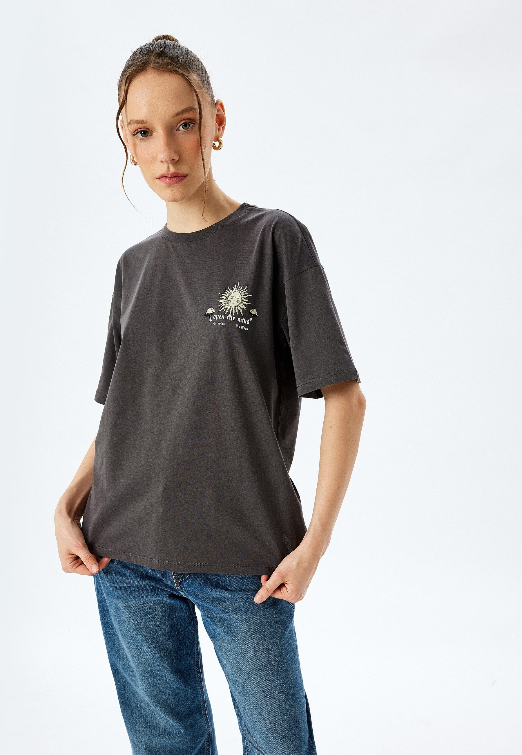 Koton T-Shirt Kurzärmelig Rundhalsausschnitt T-Shirt günstig online kaufen