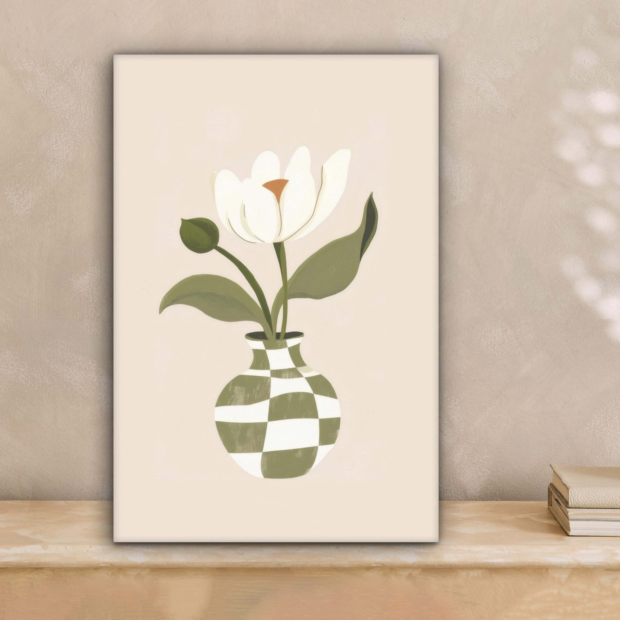 OneMillionCanvasses® Leinwandbild Vase - Kariert - günstig online kaufen