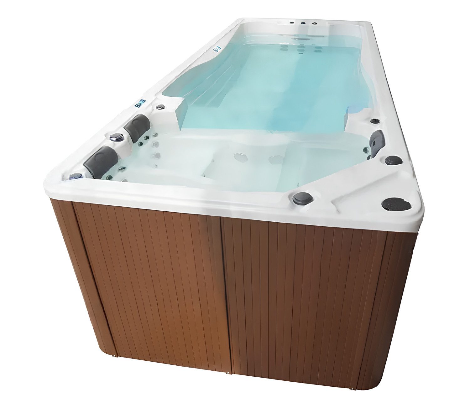JVmoebel Whirlpool-Badewanne Whirlpool aus witterungsbeständigem Acryl in Weiß mit Massagedüsen, Made in Europe