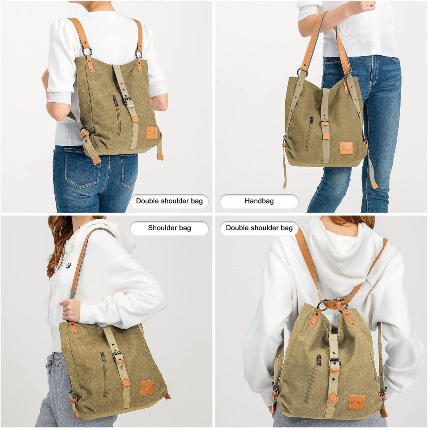 LuxusKollektion Henkeltasche Henkeltaschen Canvas Rucksack Damen Groß Handt günstig online kaufen