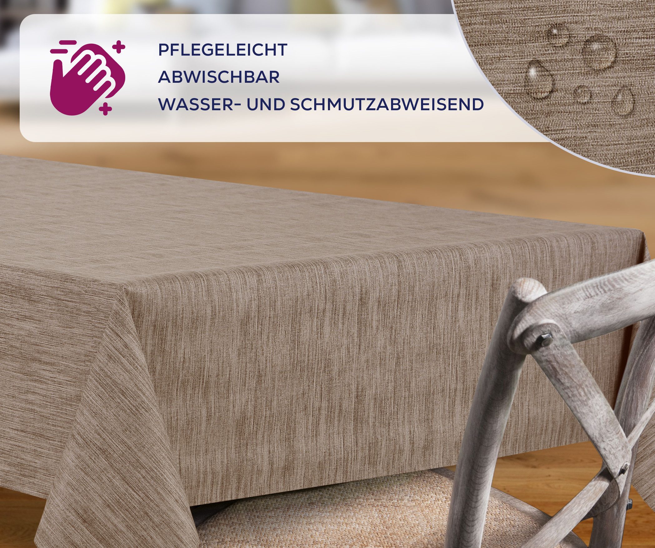 Beautex Tischdecke Wachstuchtischdecke Meterware abwaschbar fleckenabweisend aus PVC (1-tlg), Wasserundurchlässig, Zuschneidbar, Pflegeleicht, Oberflächenversie – Bild 2 von 5