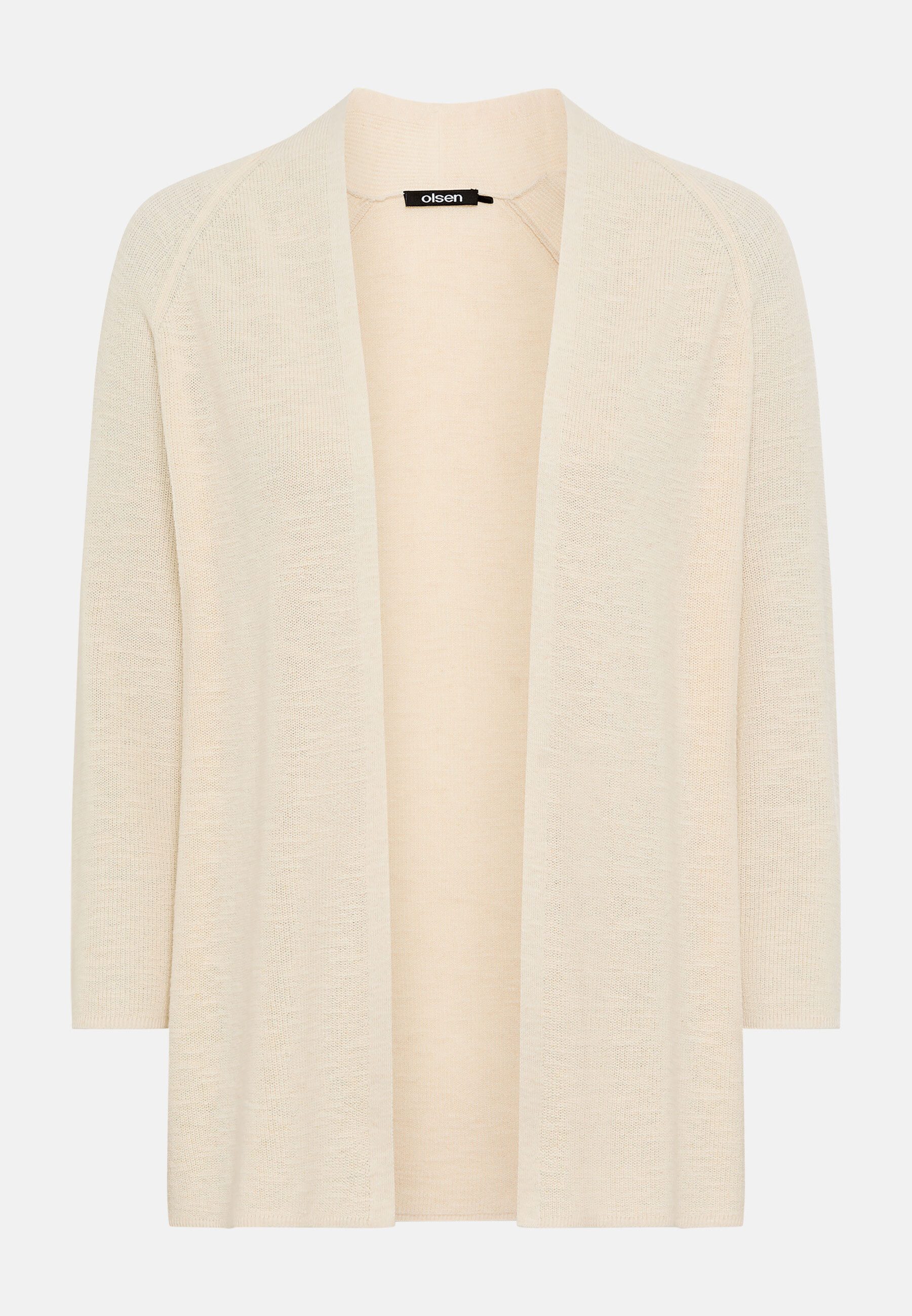 Olsen Cardigan Cardigan mit Schalkragen und 3/4-Ärmeln