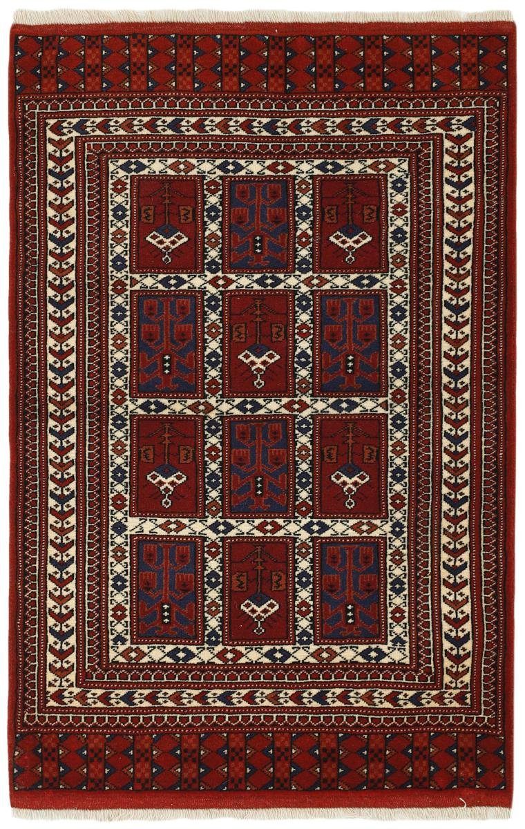 Turkaman 82x126 Orientteppich mm 6 Trading, Höhe: Handgeknüpfter Orientteppich Perserteppich, / rechteckig, Nain