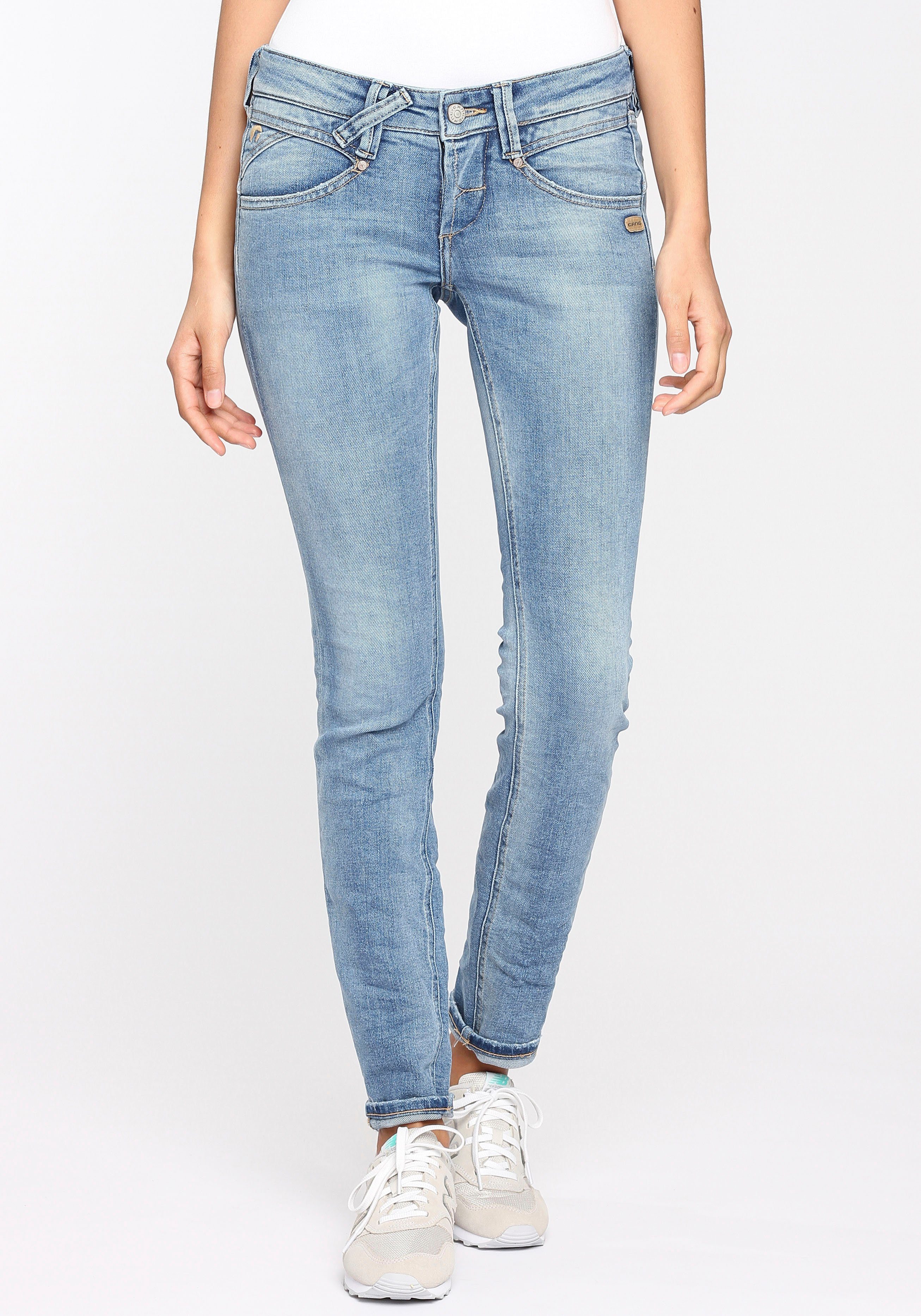 GANG Skinny-fit-Jeans 94NENA mit seitlichen Dreieckseinsätzen