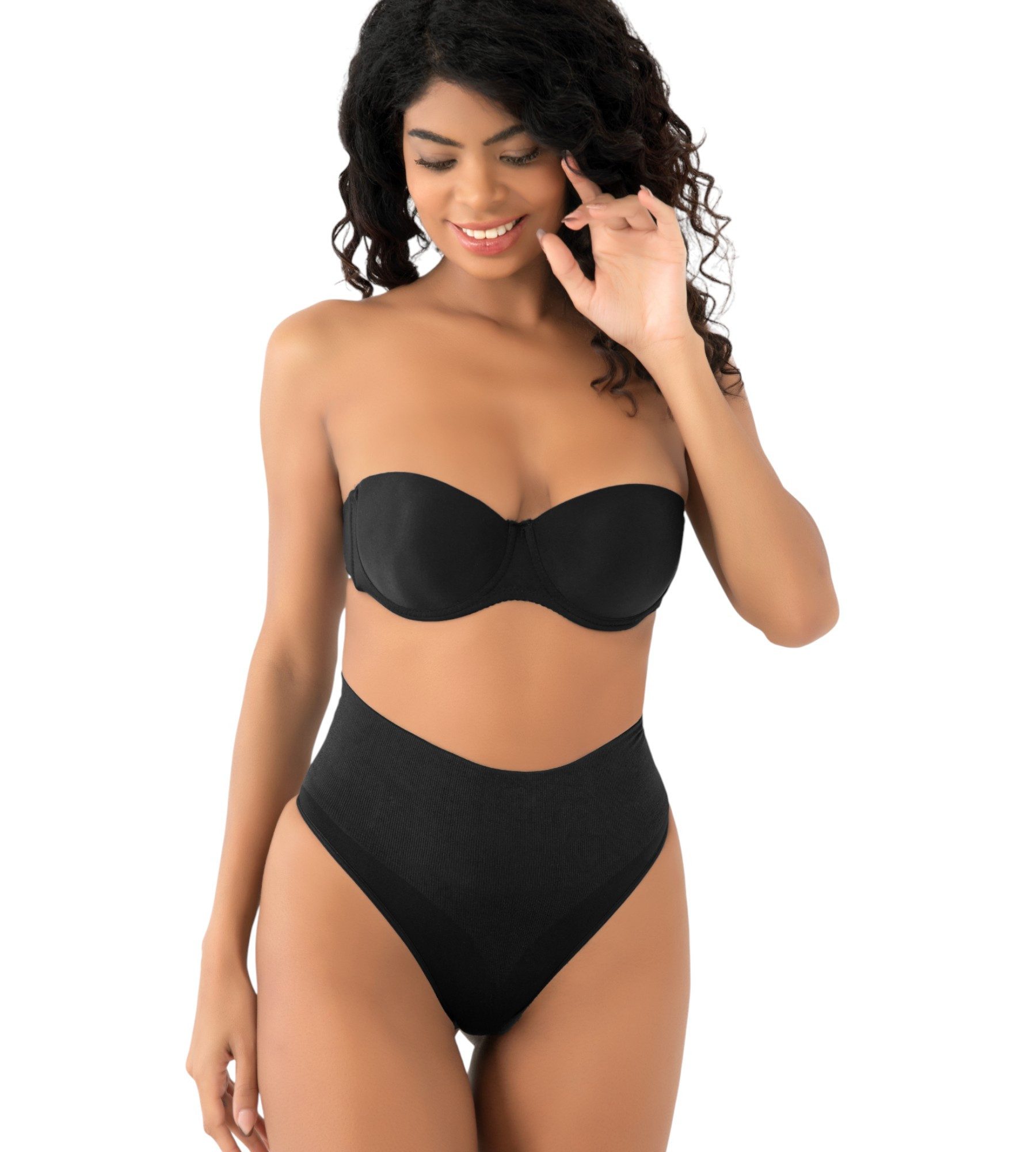 Formangel Miederslip formender High-Waist String mit Shaping-Bauchbund nahtlos & rutschfest (1-St) Bauchformung, nicht sichtbar unter Kleidung, String-Schnitt