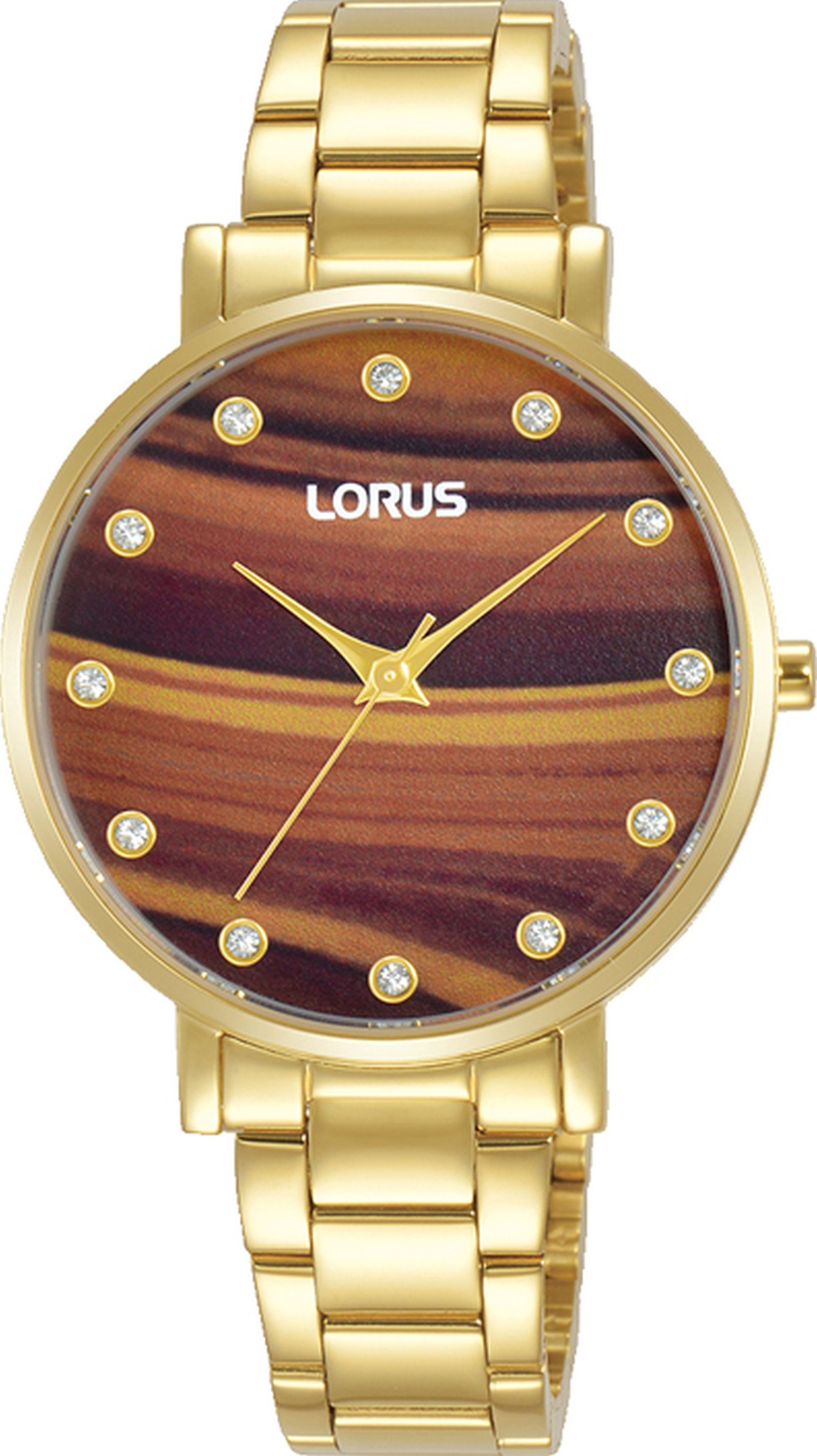 LORUS Quarzuhr RG230VX9, Armbanduhr, Damenuhr, Kristallsteine, Glitzer