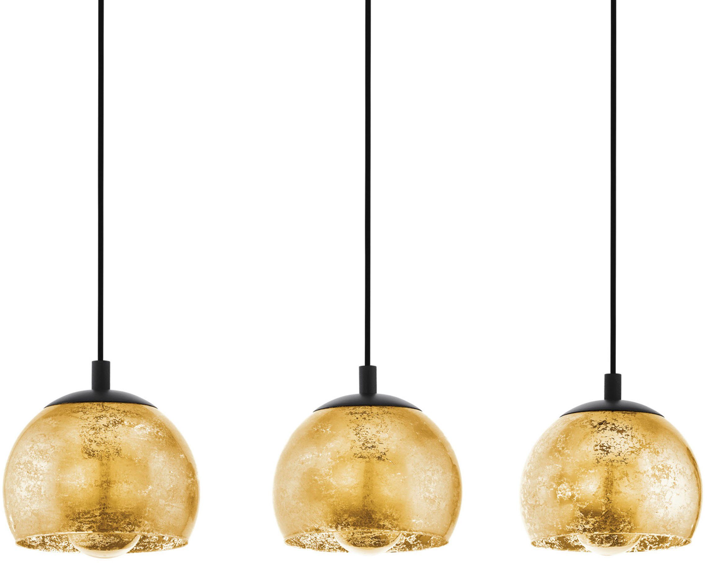 EGLO Hängeleuchte ALBARACCIN Pendellampe, IP20, E27, Stahl, Glas, Esstischlampe, Lampe, Dimmfunktion, Farbwechsel, ohne Leuchtmittel, Hängelampe für Esszimmer, Küche oder Wohnzimmer