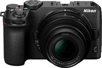 Nikon Kit Z 30 + 16–50 + 50–250 VR Systemkamera (NIKKOR Z DX 16–50 mm 1:3,5–6,3 VR, NIKKOR Z DX 50–250 mm 1:4,5–6,3 VR, 20,9 MP, Bluetooth, WLAN (Wi-Fi)