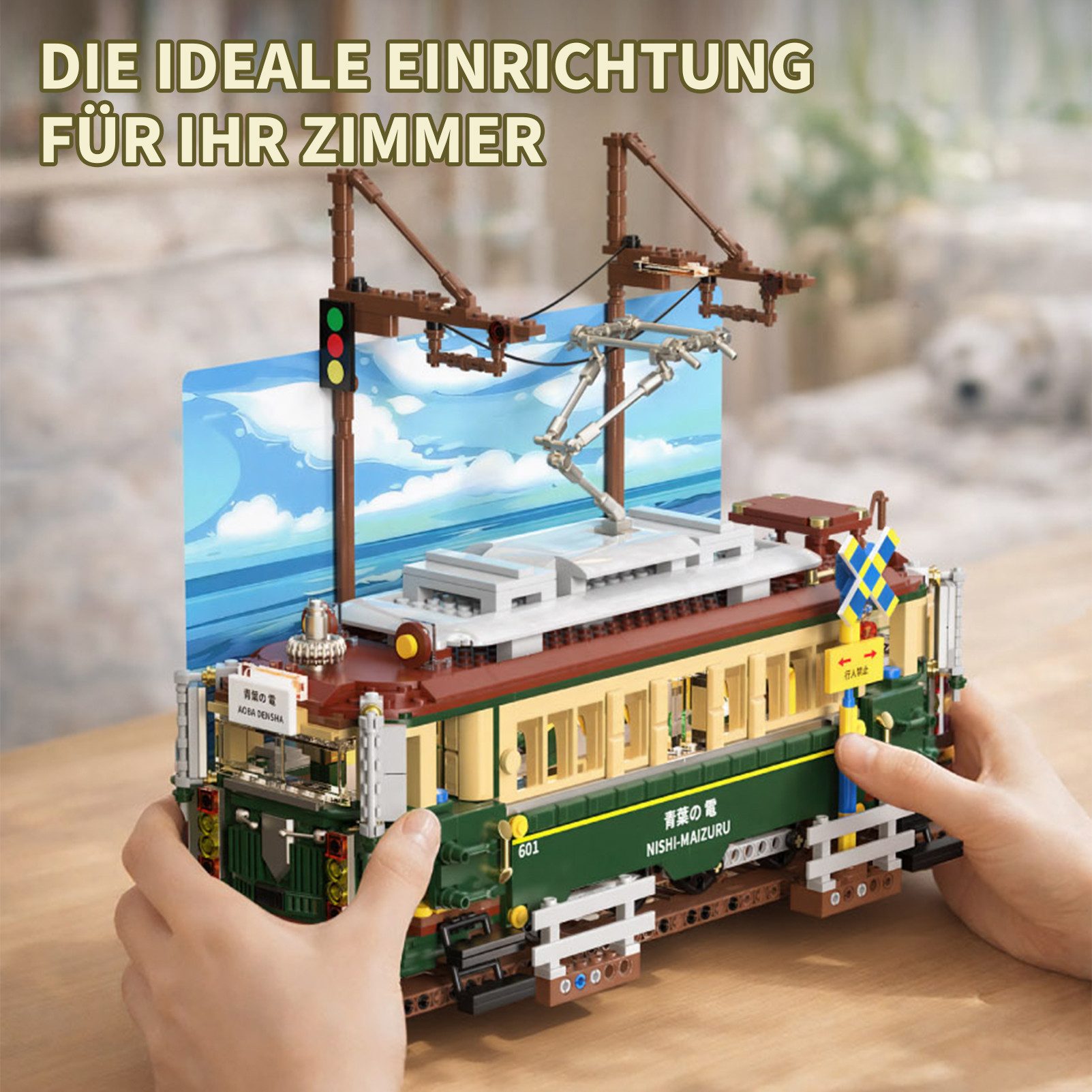 Esun Japanisches Straßenbahn-Bauset im Retro-Stil Modell - 1953 Teiliges Spielbausteine, (Set, 1953 St., Komplettset) – Bild 5 von 5