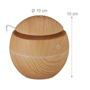 relaxdays Diffuser Aroma Diffuser Holzoptik, Hellbraun