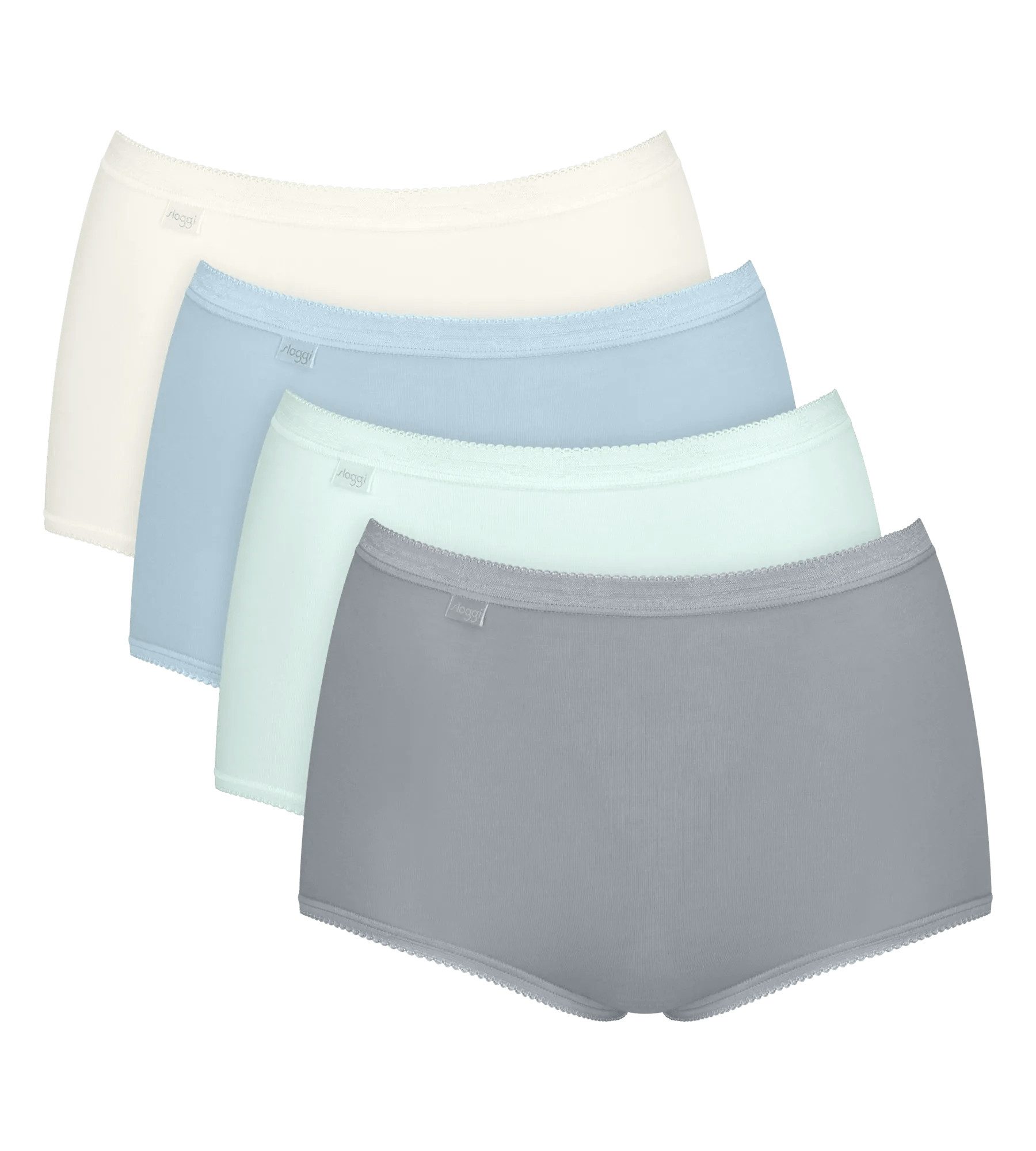sloggi Maxislip Basic+ Maxi (4er Pack) perfekter Sitz, besonders weiche Nähte, Cotton-Mix, Multipack