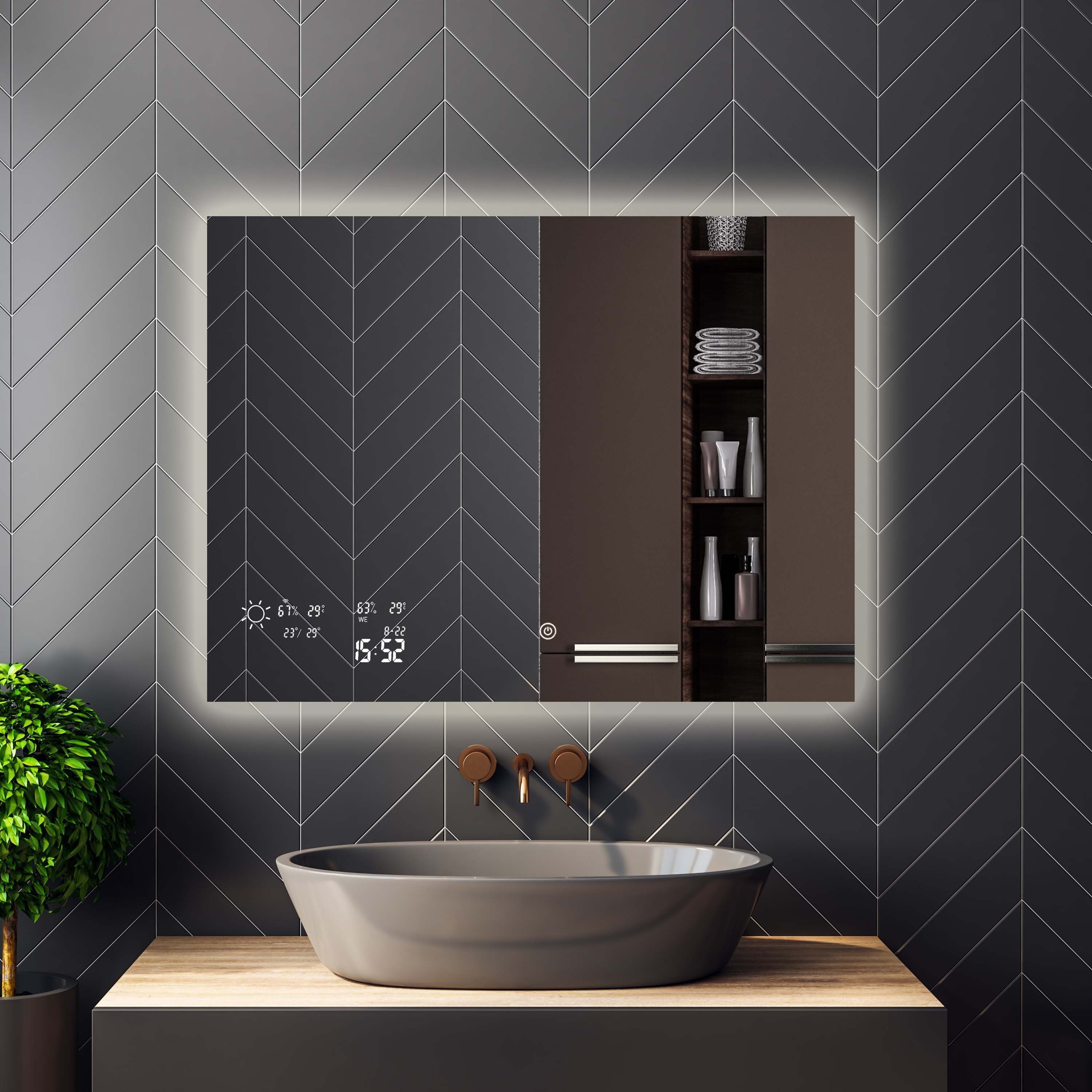Heidenfeld Infrarotheizung Spiegelheizung HF-HS200 inkl. Touchdisplay günstig online kaufen