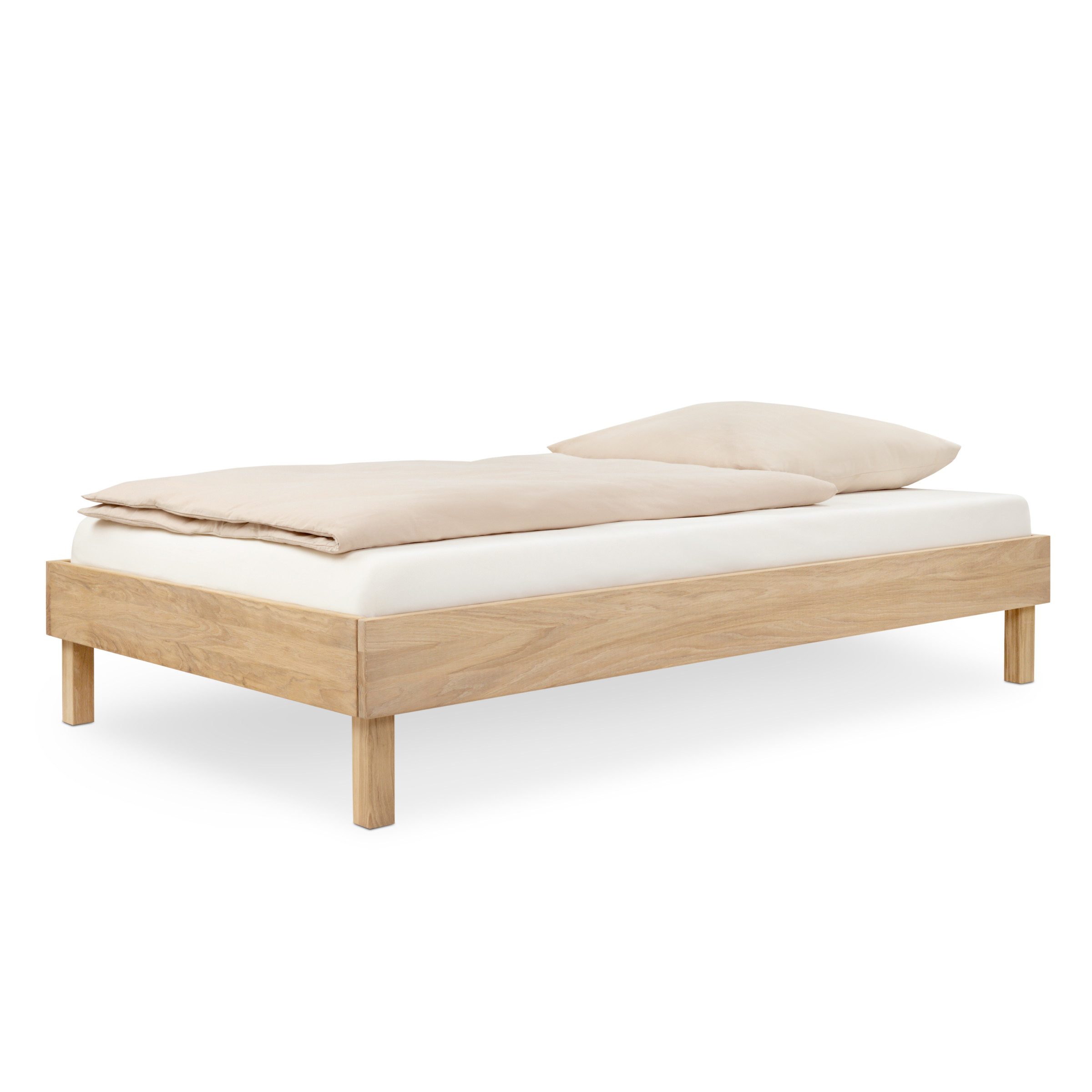Ehrenkind Holzbett Plano, Modulares Familienbett, FSC® Zertifiziert (Jugendbett 120x200 Eiche, modular erweiterbar mit Zubehör und weiteren Plano Betten), 2‑in‑1 Höhe (Bodenbett oder Standard)