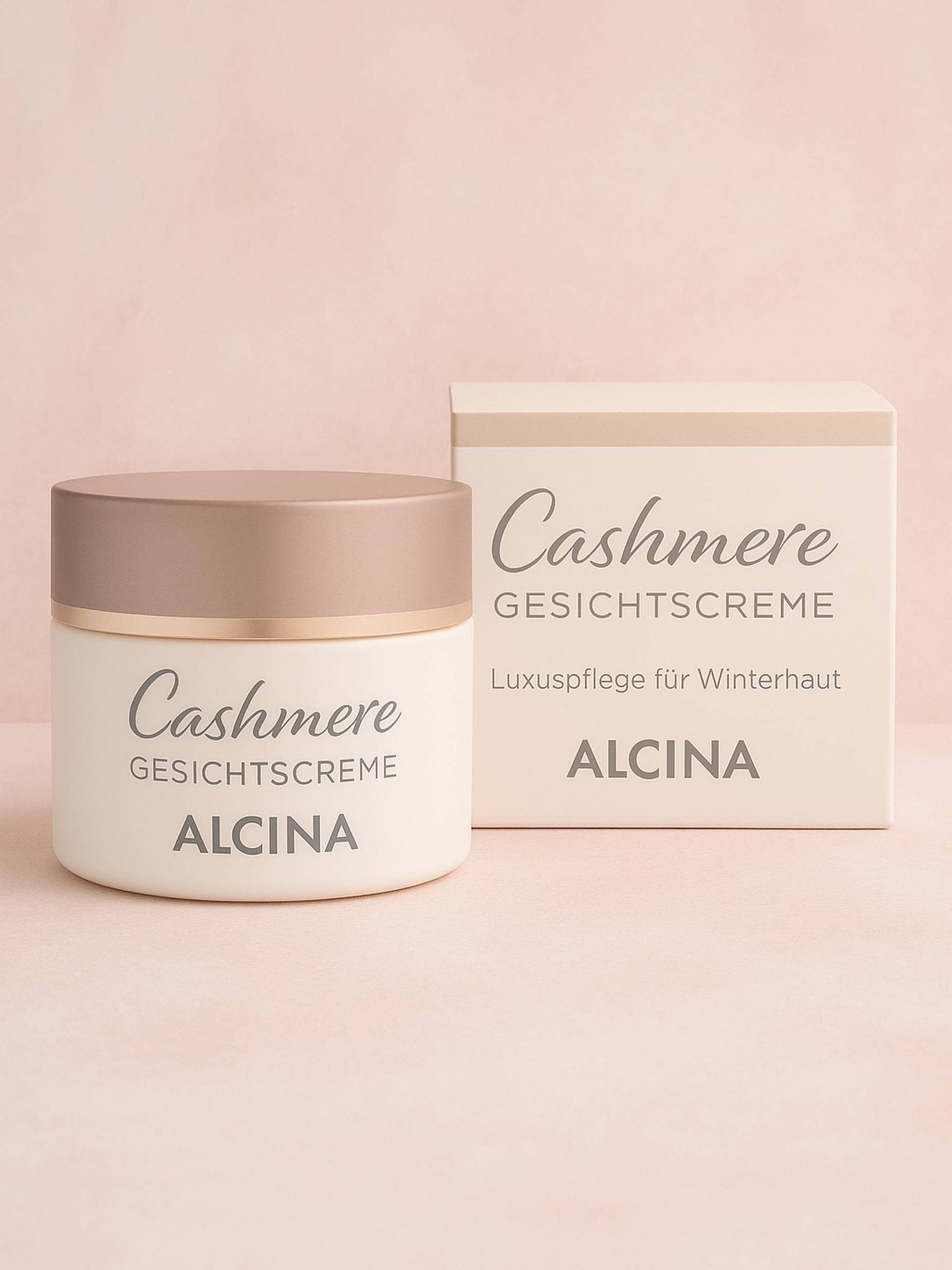 ALCINA Tagescreme Cashmere Gesichtscreme (50 ml) pflegt trockene Winterhaut Packung, ideal für trockene Winterhaut, lindert Spannungsgefühle