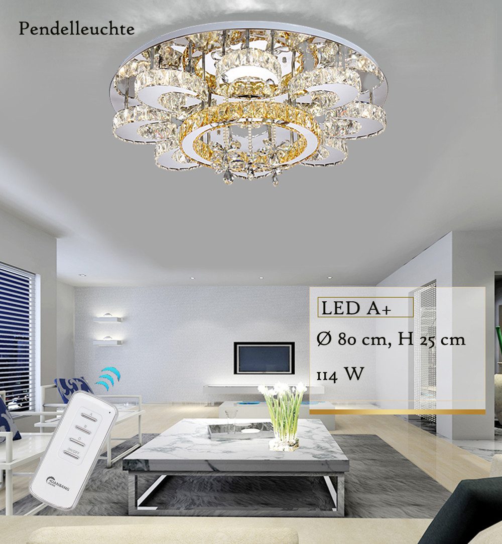 Eurotondisplay LED Deckenleuchte LED Pendelleuchte Kristall günstig online kaufen