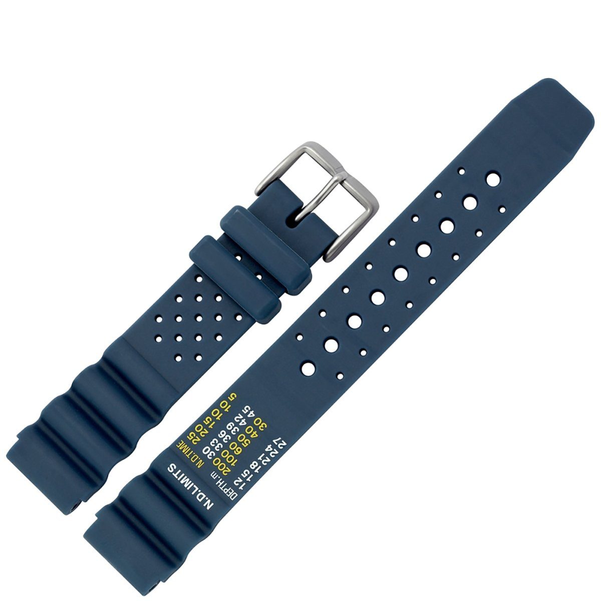MARBURGER Uhrenarmband 20mm Kunststoff PU Blau günstig online kaufen