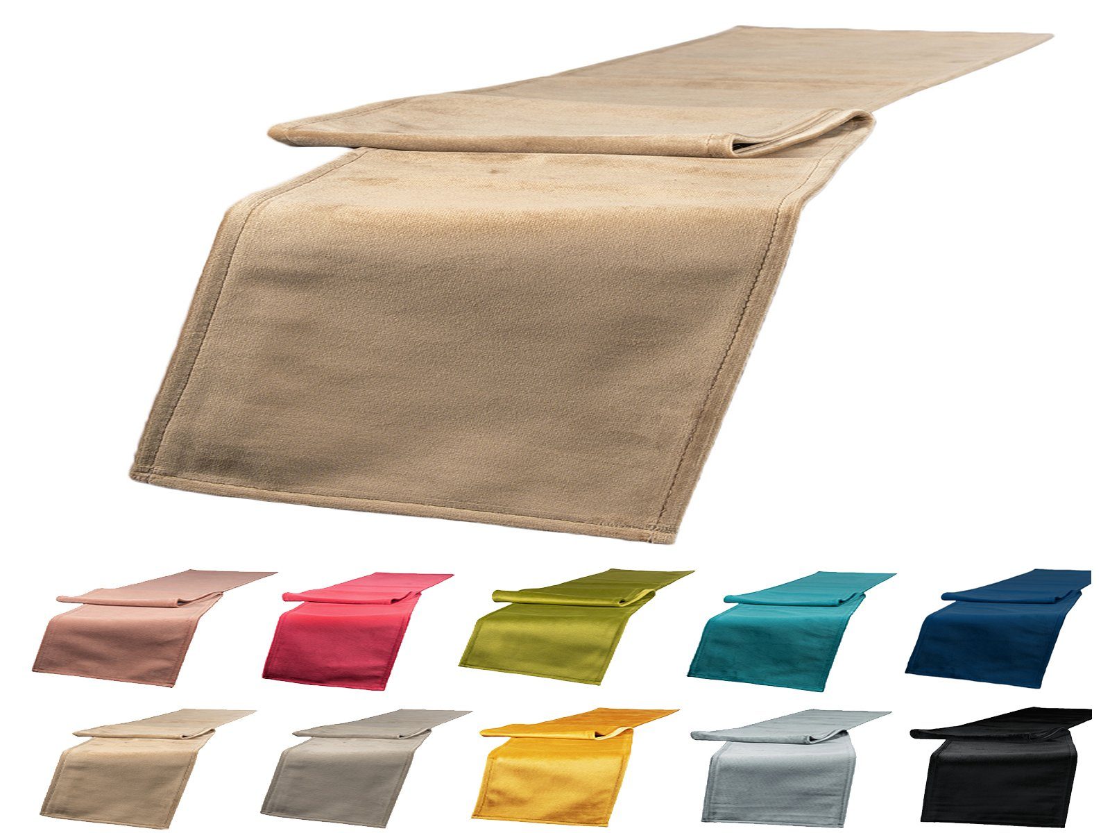 beties Tischläufer Samt&Sonders (1-tlg, 1 Stück Tischläufer), ca. 40x140 cm Samt Tischdekoration modern und edel braun-beige