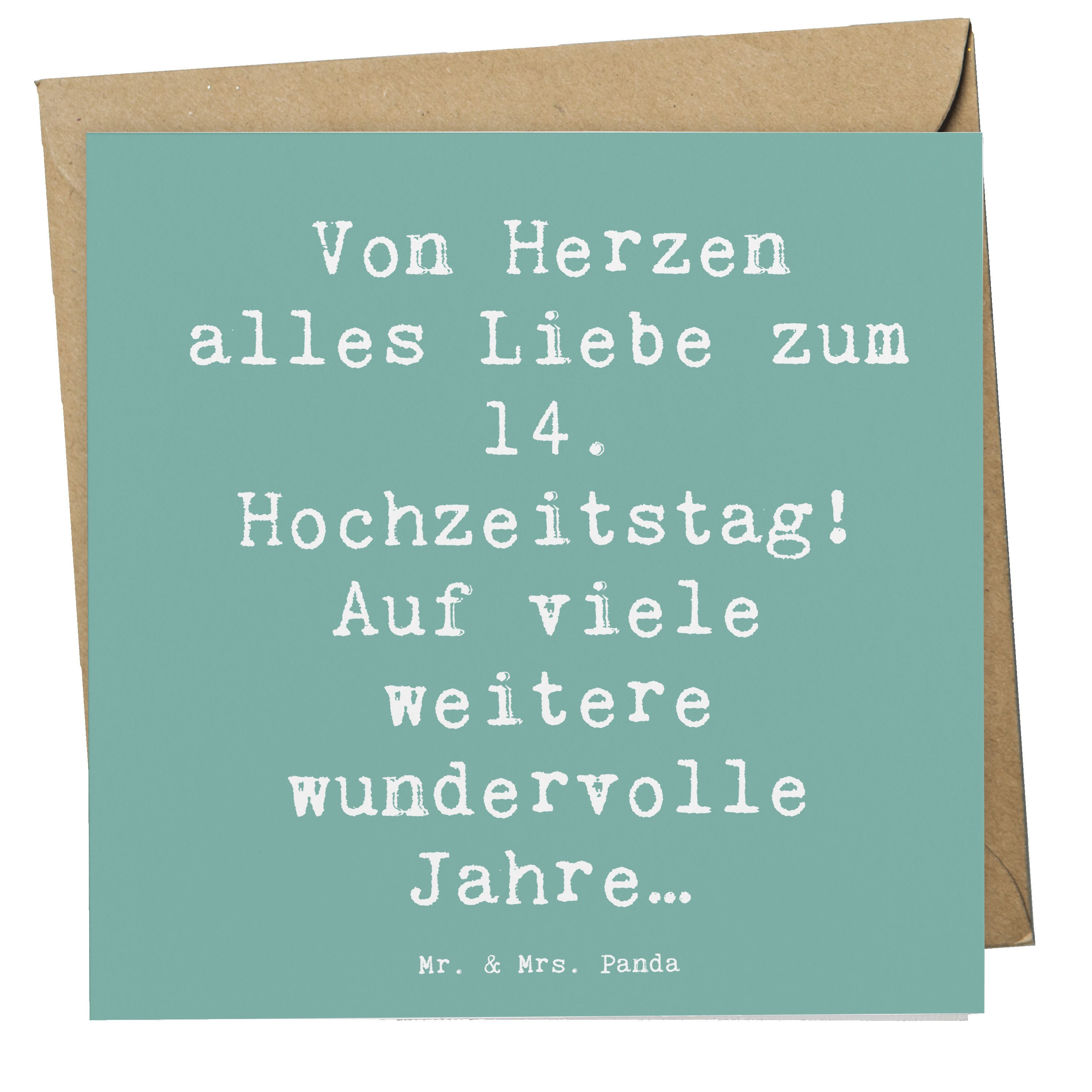 Grußkarte 14. Hochzeitstag Elfenbeinhochzeit - Meeresbrise - Geschenk, Meilenst