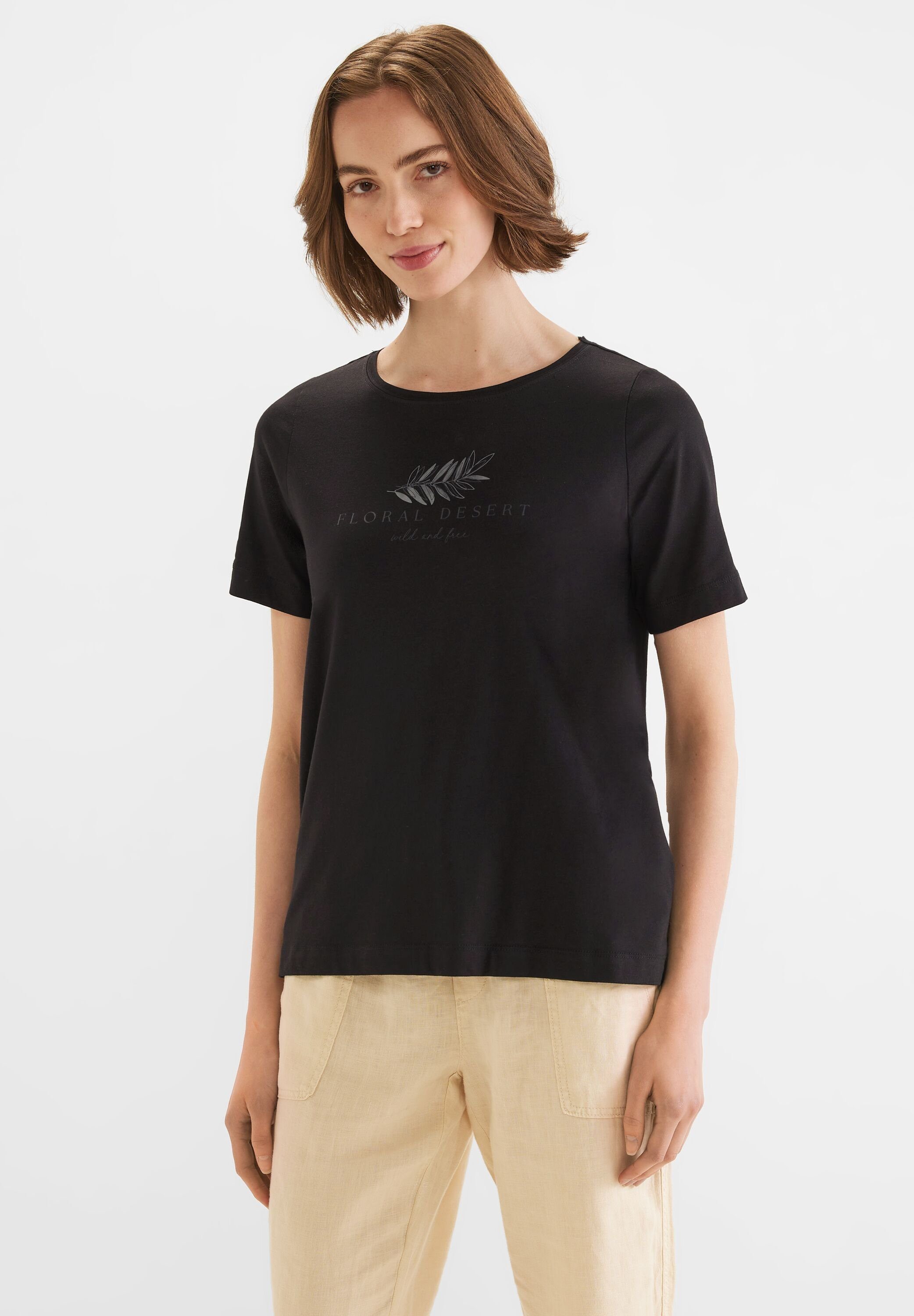 Basic Partprint T-Shirt T-Shirt One Vorhanden ONE STREET Street (1-tlg) Nicht in Black