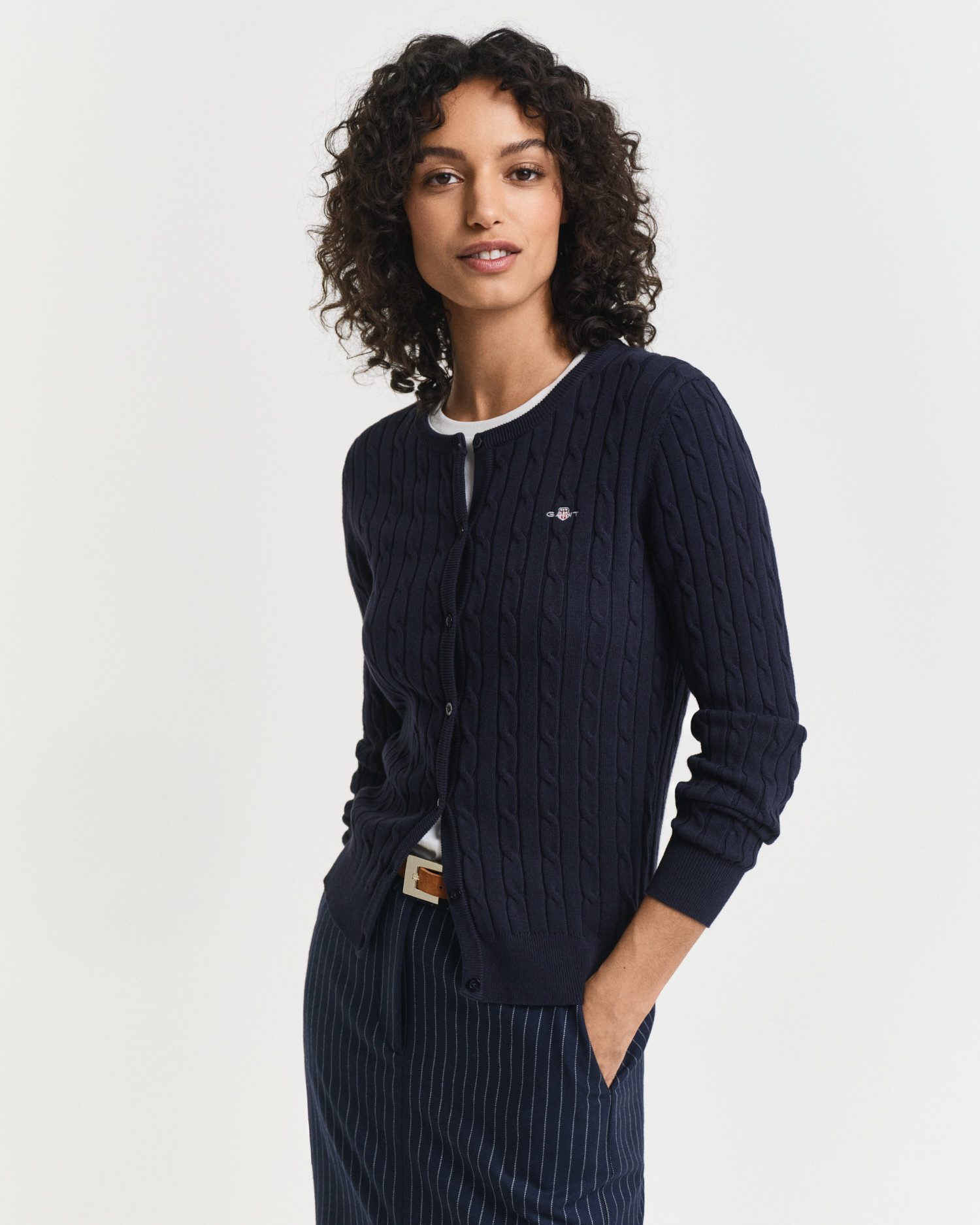 Gant Cardigan STRETCH COTTON CABLE Zopfmuster, günstig online kaufen