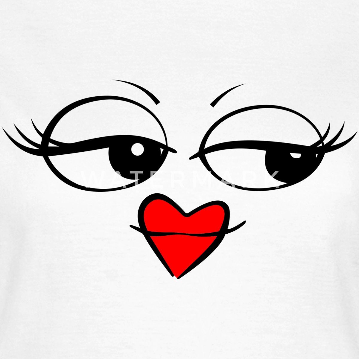 Spreadshirt T-Shirt Kussmund Gesicht Fasching Sexy Frauen T-Shirt (1-tlg) günstig online kaufen