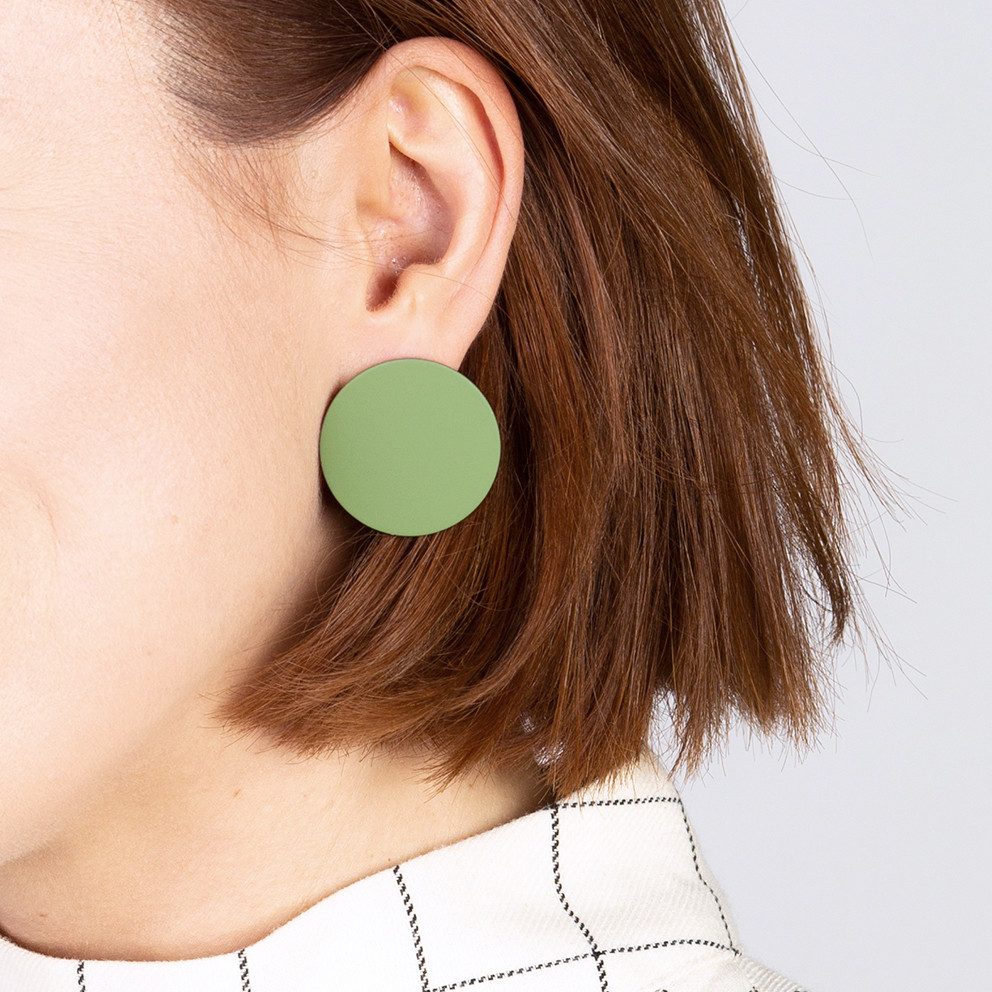 ALEXASCHA Paar Ohrstecker Runde Statement Ohrringe in schwarz, grün & grau • 30mm