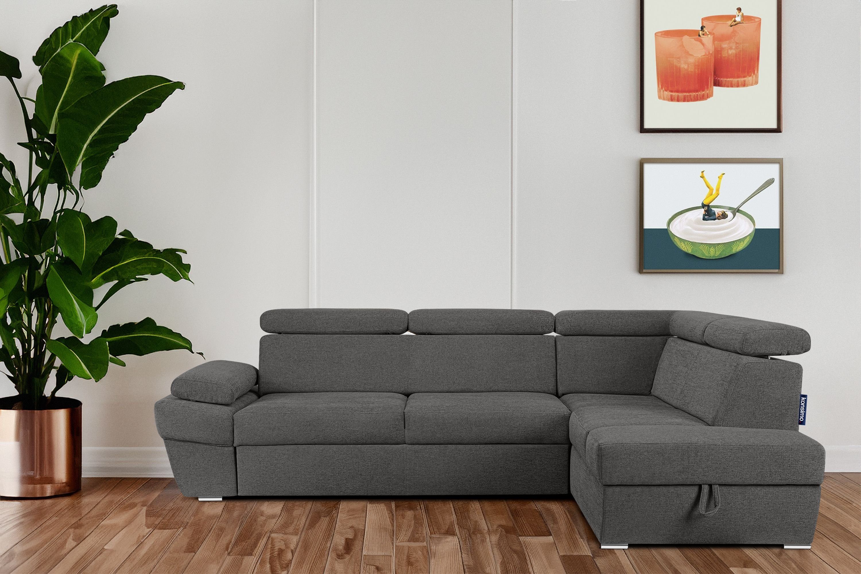KONSIMO® Ecksofa RATLO Ecksofa, mit Bettfunktion und Bettkasten,verstellbar günstig online kaufen