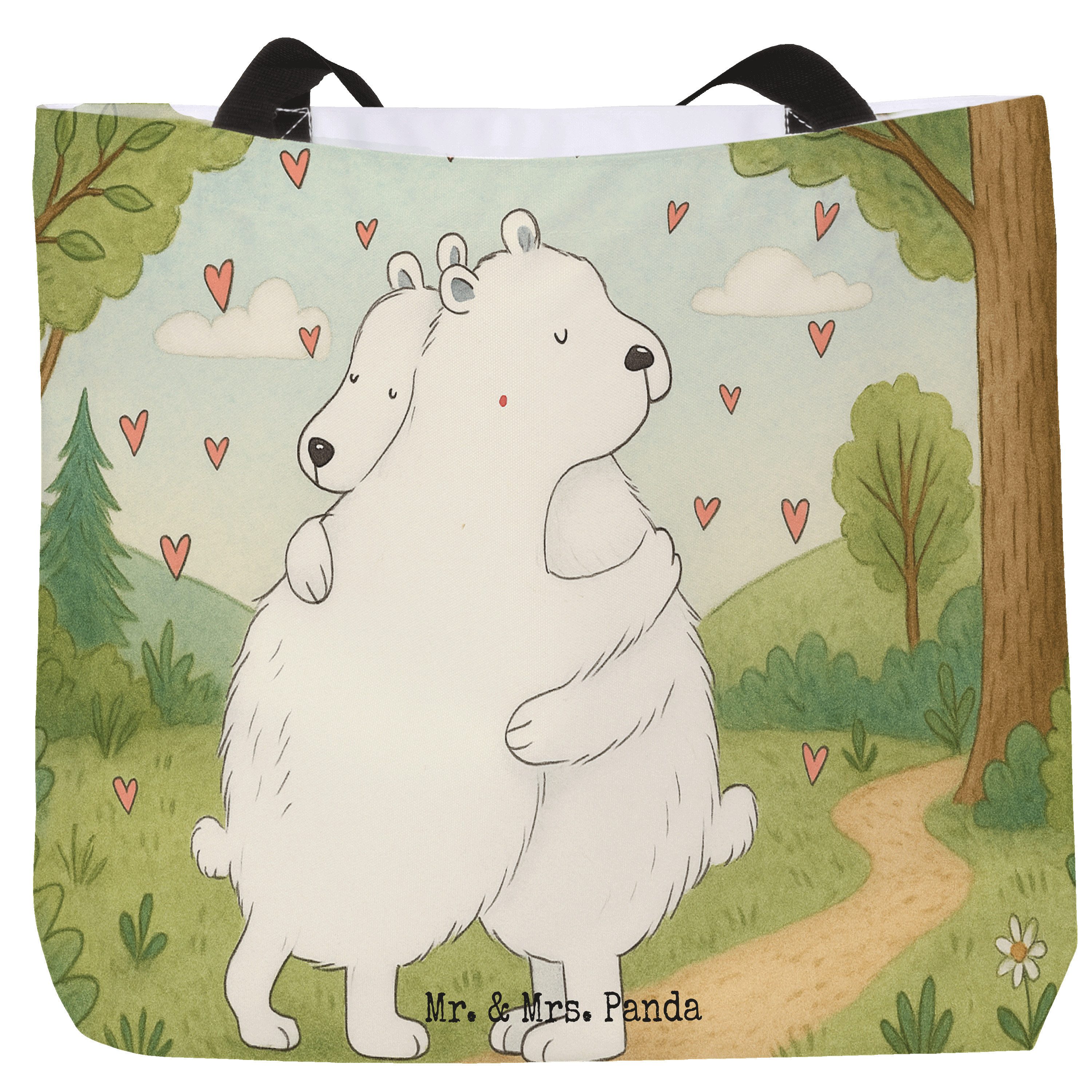 Shopper Eisbär Umarmen Design, Schultasche, Weiß, Reisetasche, Tasche, Tote B
