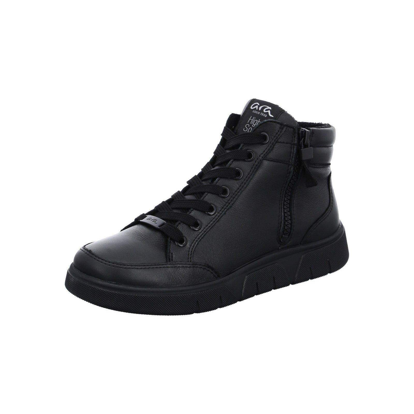 Ara Rom-Sport - Damen Schuhe Sneaker Stiefeletten Glattleder schwarz