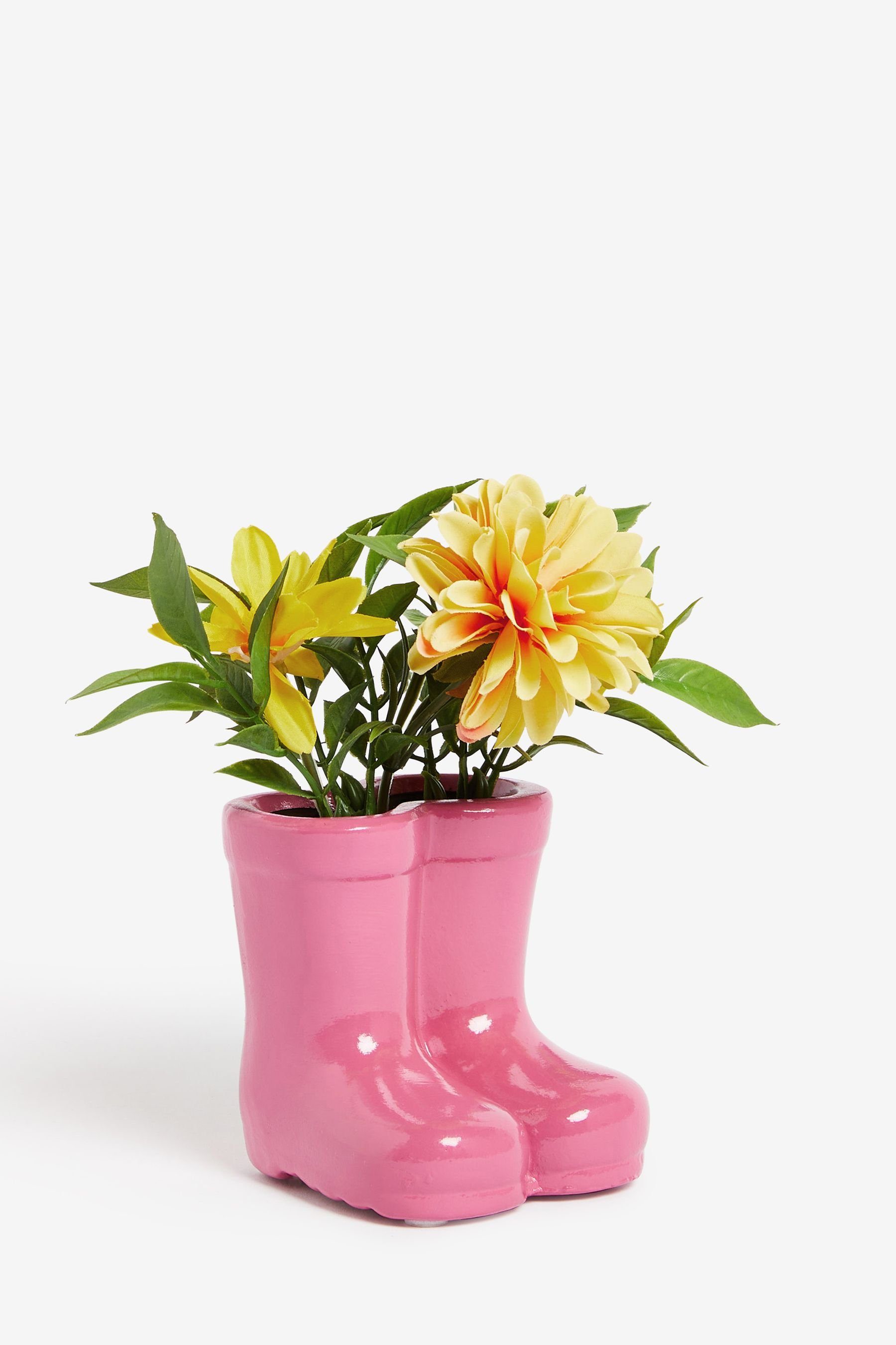 Gestecke Gummistiefel mit Kunstblumen, Next Pink
