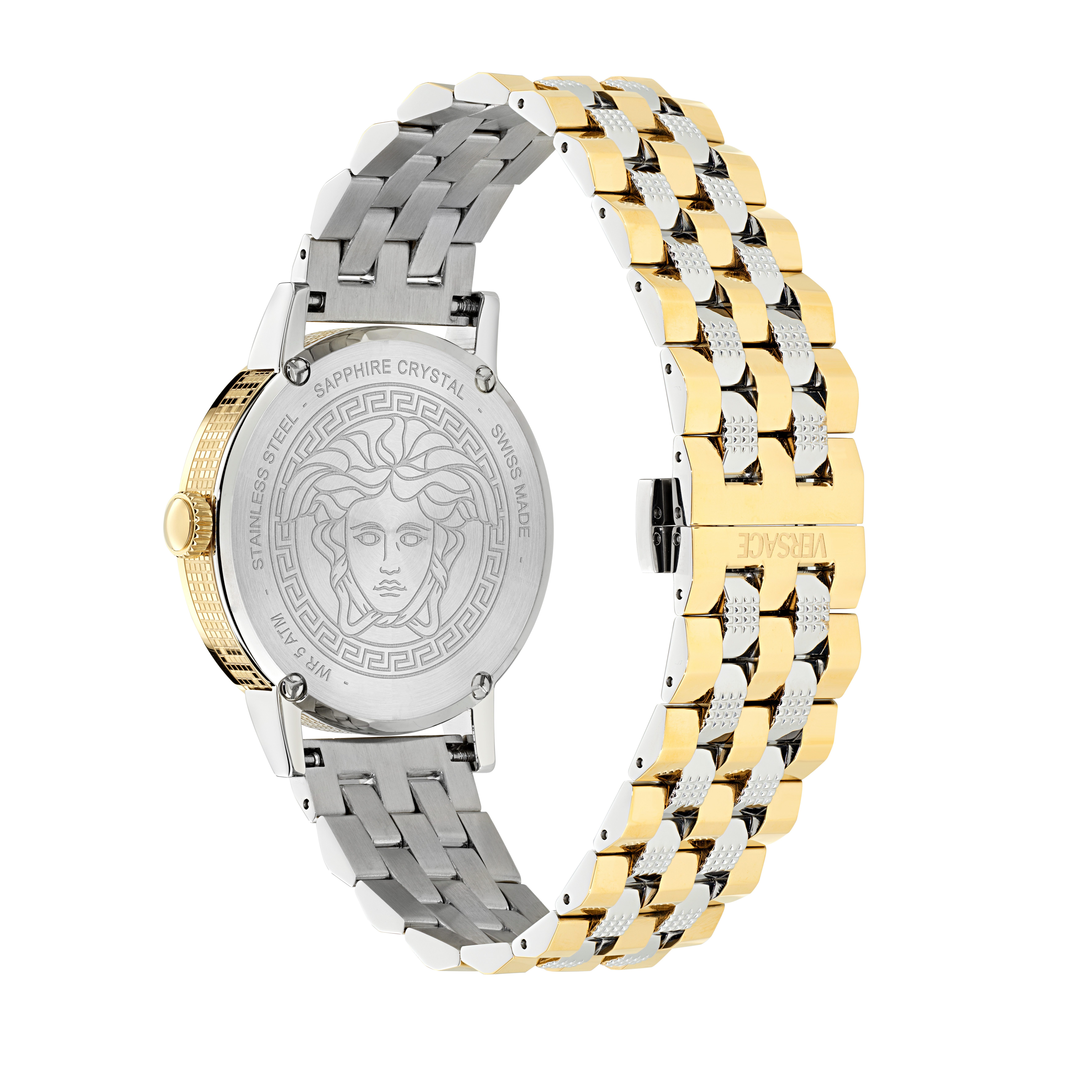 Versace Quarzuhr ALBIREO VE0T00425, Armbanduhr, Damenuhr, Herrenuhr, Swiss Made, Edelstahlarmband, analog