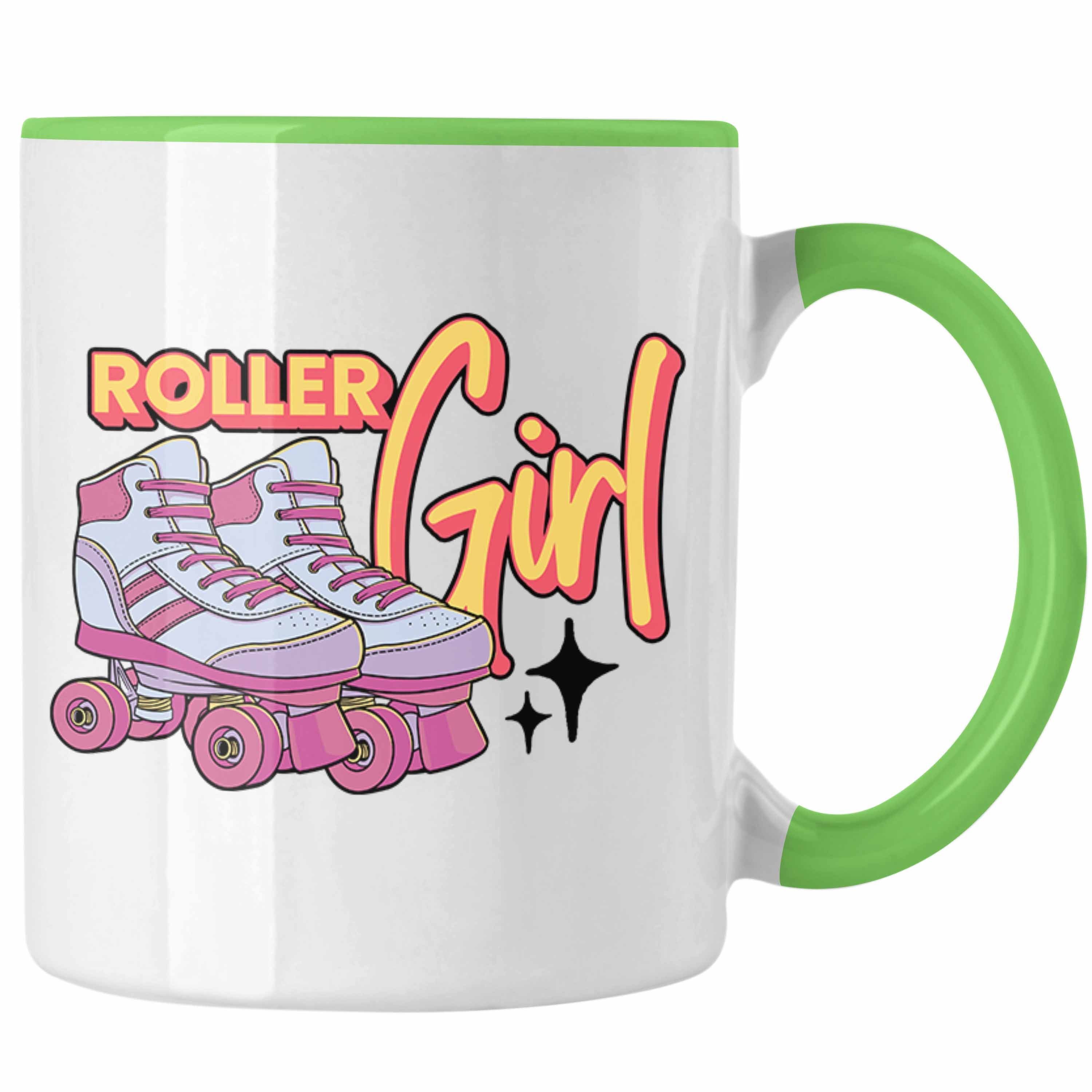Girl" Girls Tasse für Grün "Roller Tasse Roller Nostal Rollschuh Trendation Lustige Geschenk