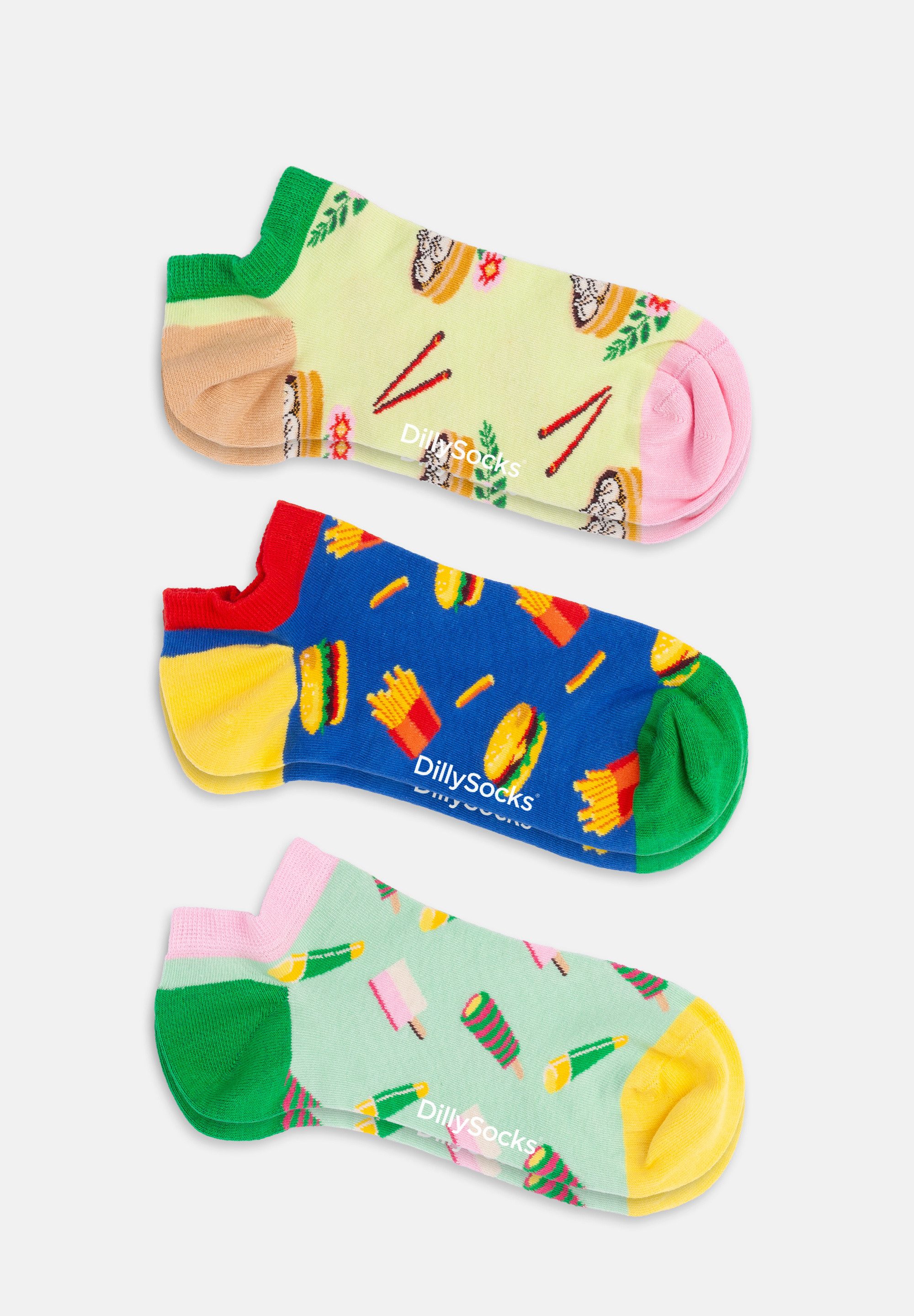 DillySocks Sneakersocken Short Foodie Dreams Aus Baumwolle & recyceltem Polyamid