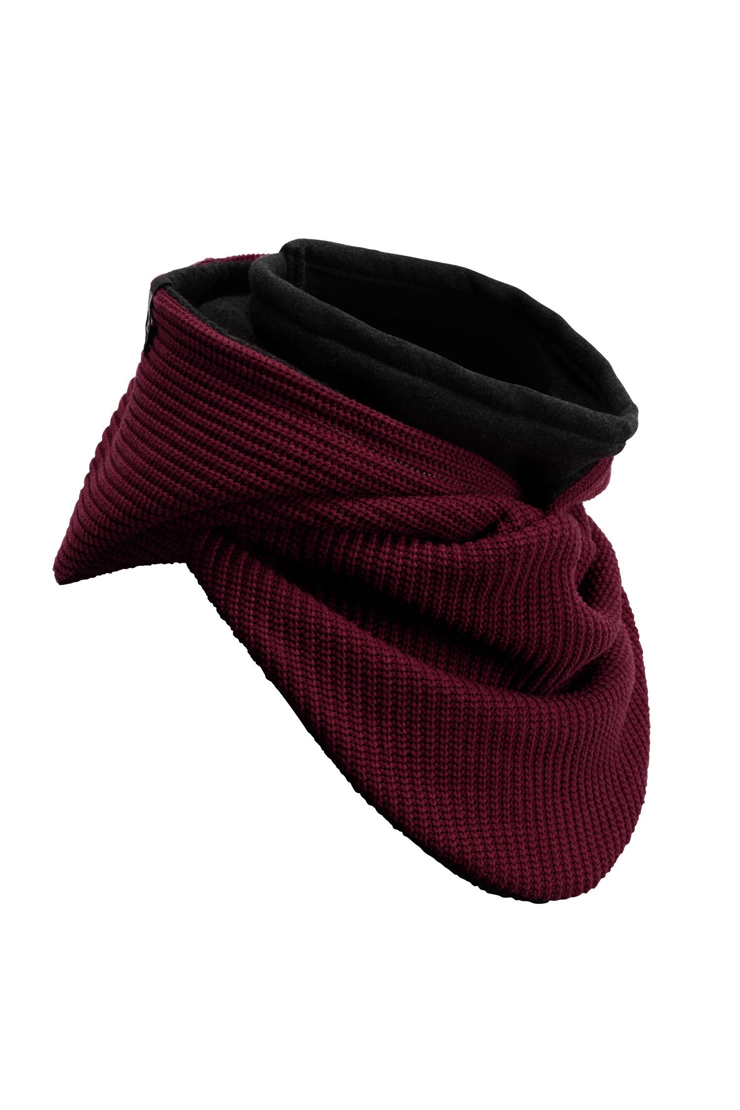Manufaktur13 Modeschal Knit Hooded Loop Schal, - Strickschal, mit integriertem Bordeaux Kapuzenschal, Windbreaker