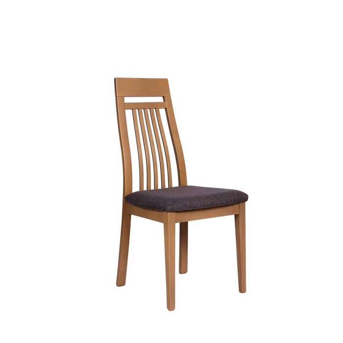 kundler home 4-Fußstuhl Stuhl Holz mit gepolstertem Sitz (Set 2 Stühle) Gestell Massivholz Aus Holz 2er Set