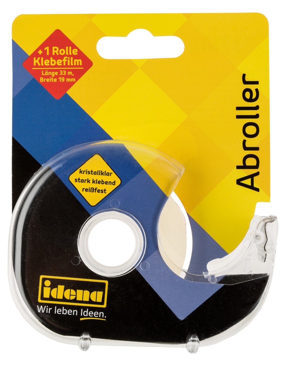 Klebeband Idena 631055 - Klebefilmabroller, gefüllt mit 1 Rolle, 19 mm x 33 m