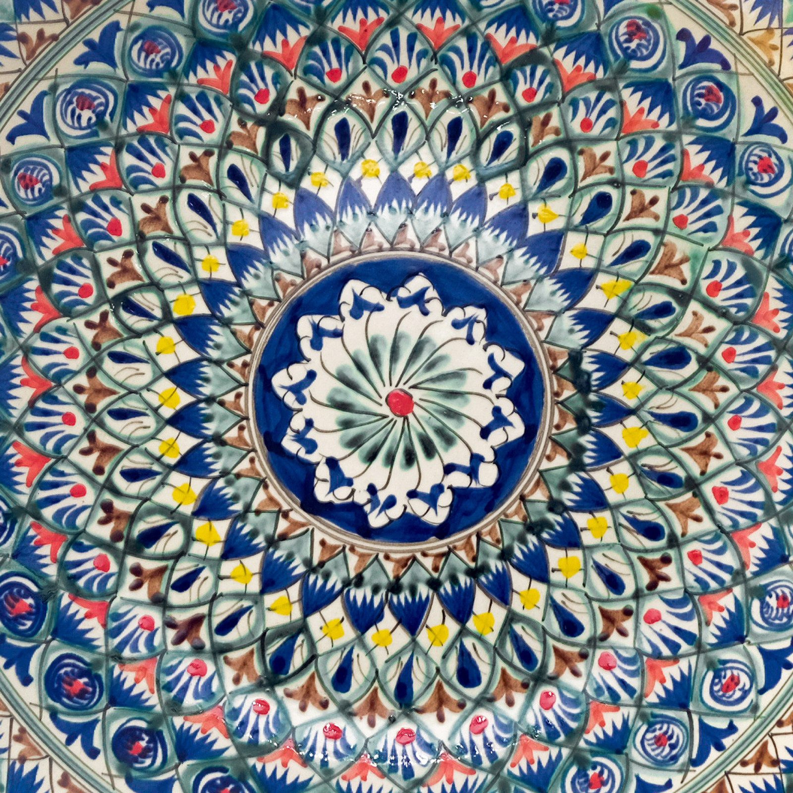 4BIG.fun Dekoteller Ø30 cm Usbekische Rischtan Lagan Oriental Keramik