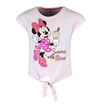 Disney Minnie Mouse T-Shirt Summer with Minnie Maus Kinder Mädchen Shirt Gr. 104 bis 134, 100% Baumwolle
