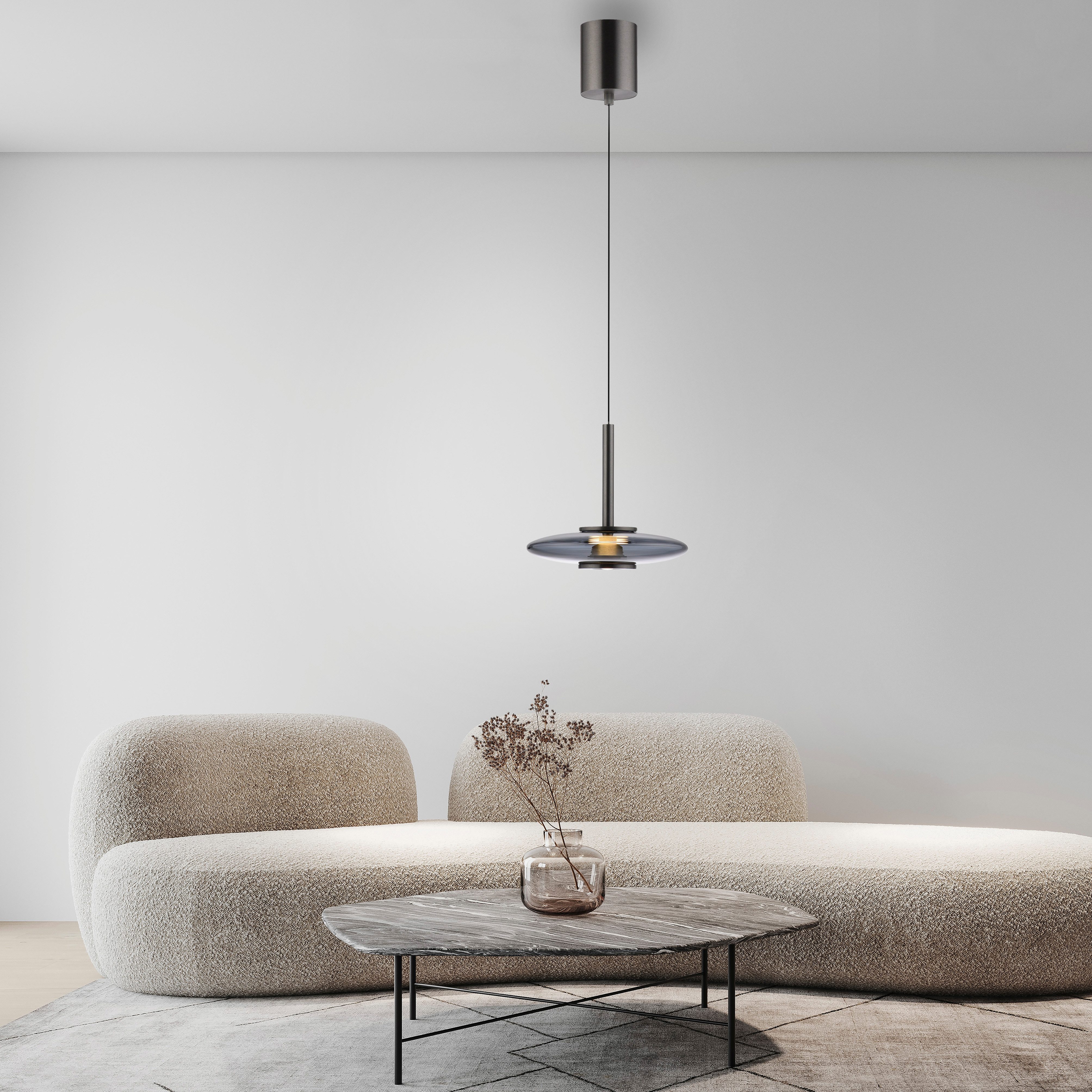 Neuhaus PURE LED Pendelleuchte PURE Vitrum, LED fest integriert, Warmweiß, Comfort Lift, dimmfähig über separaten Tronicdimmer