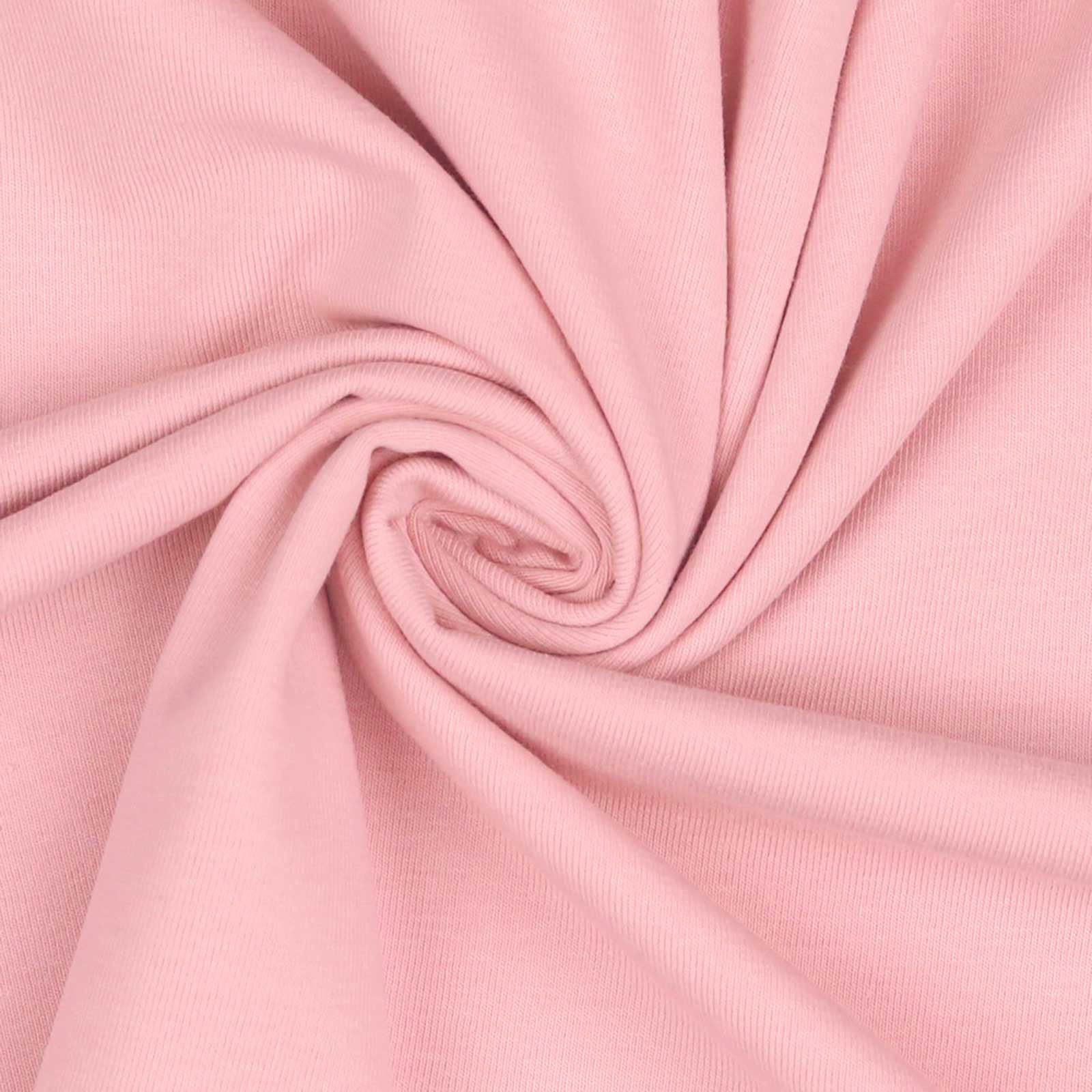 maDDma Stoff 0,5m Bio Jersey Meterware Jerseystoff Baumwolle Farbwahl, 034 - pastellrosa