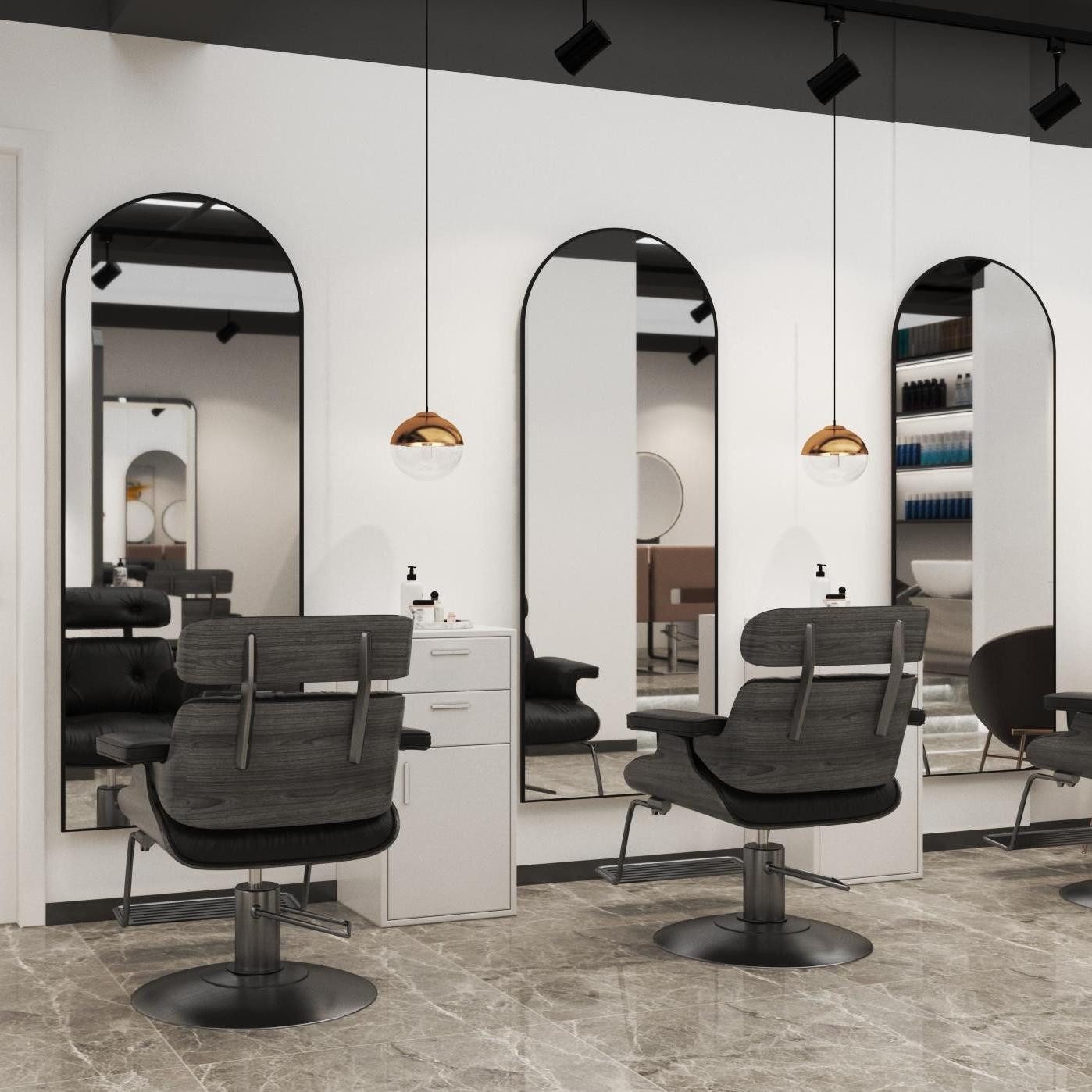 WDWRITTI Dekospiegel Schwarz 180x80cm für Friseurladen günstig online kaufen
