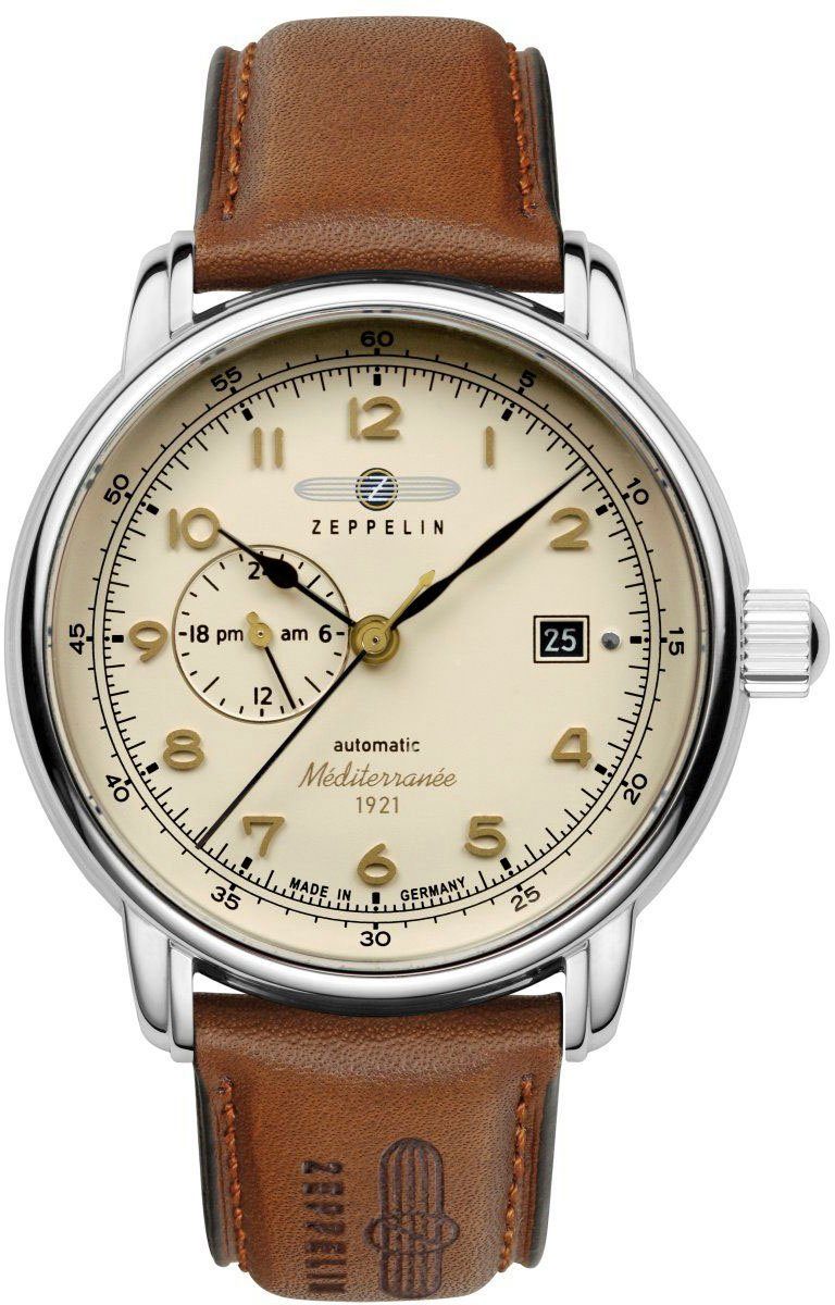 ZEPPELIN Automatikuhr 100 Jahre, Méditerranée, 9668-5, Armbanduhr, Herrenuhr, Datum, Made in Germany
