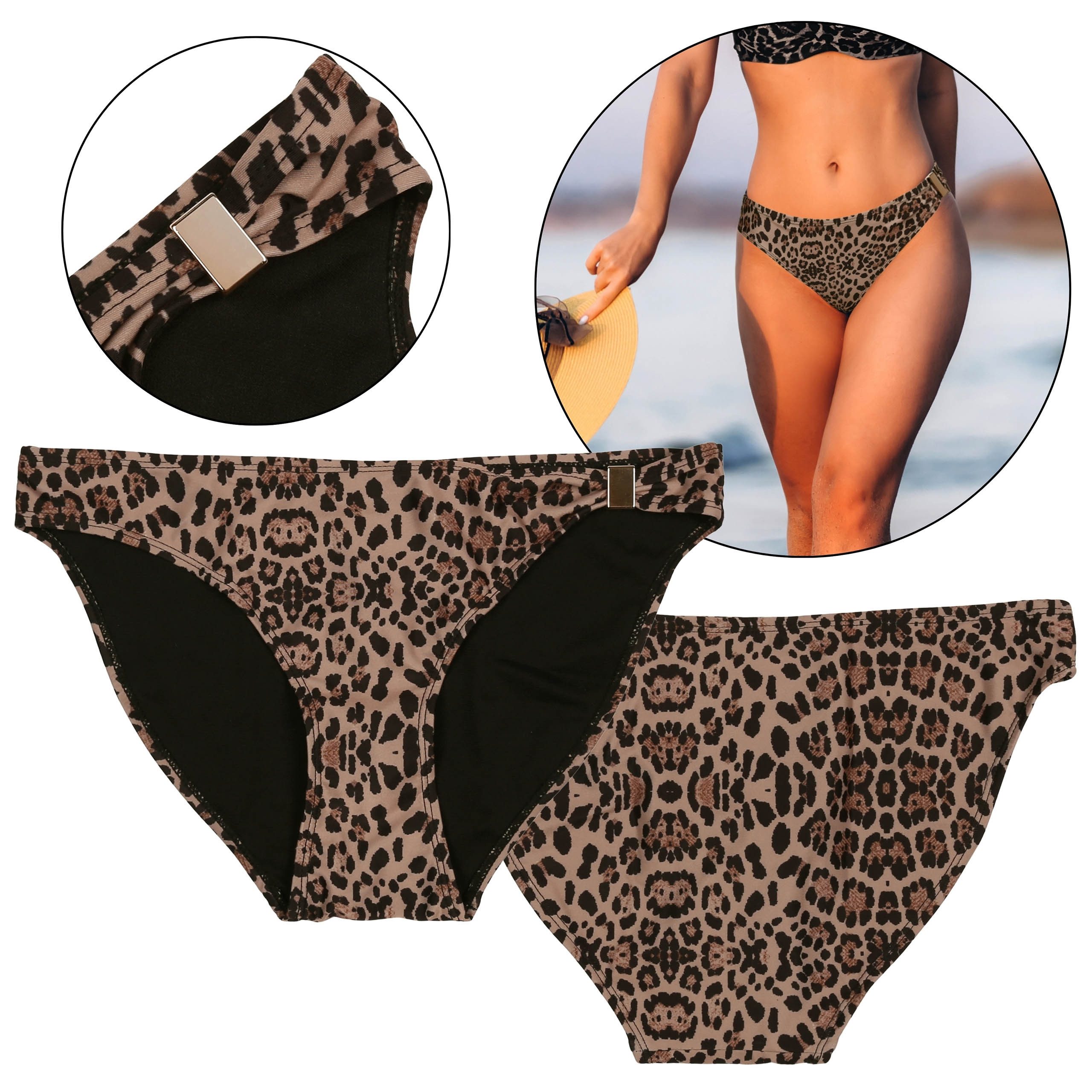 Sarcia.eu Badehose Klassischer Bikini-Slip mit Leopardenmuster, Damen Badeh günstig online kaufen