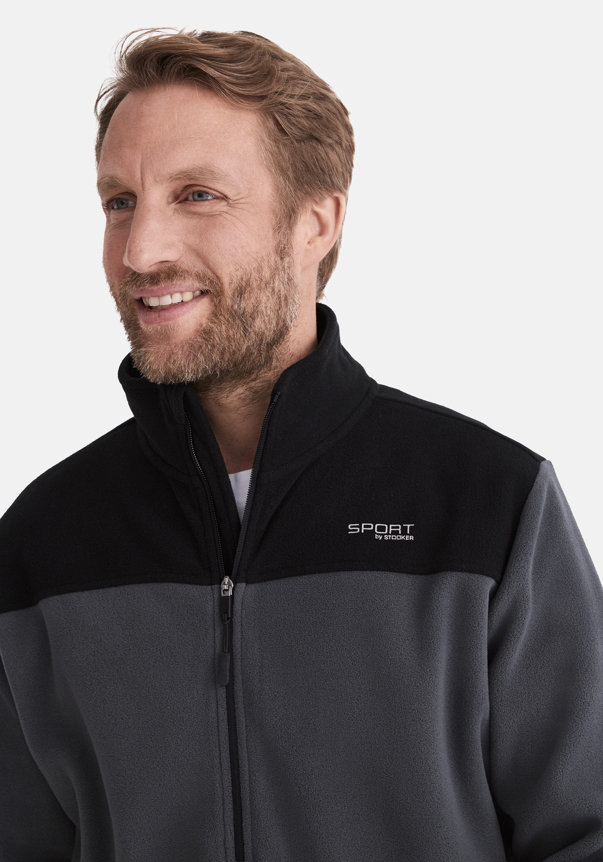 Stooker Men Sweatjacke JOEL Fine Fleecejacke Sherpa fleece Straight Fit Casual Sherpa für Herren